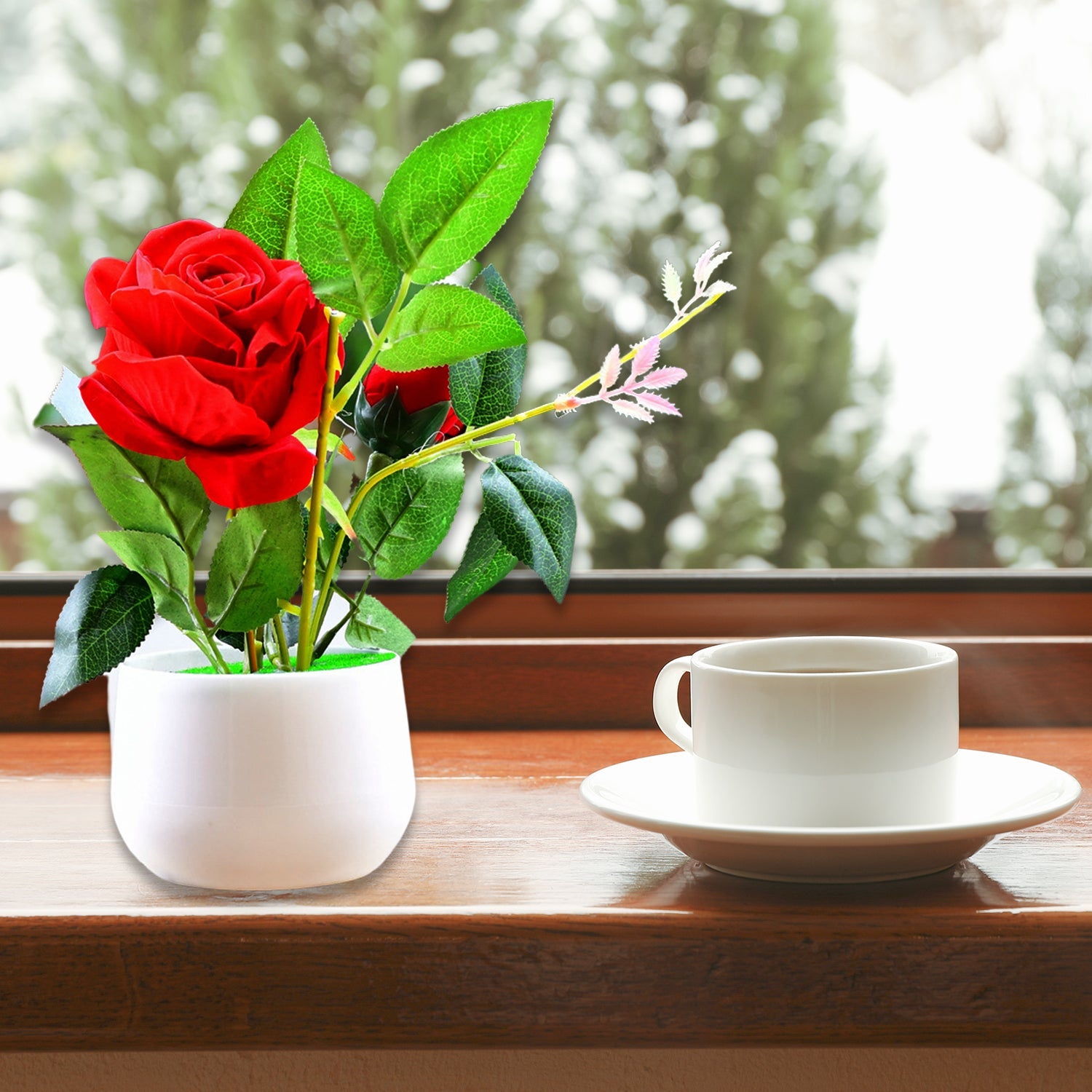 5_ff2e42e5-d6a5-45c3-a803-858fbd01e5ff.jpg Artificial Rose Flower Plant With Pot, For Home Office Or Gift - Image 1