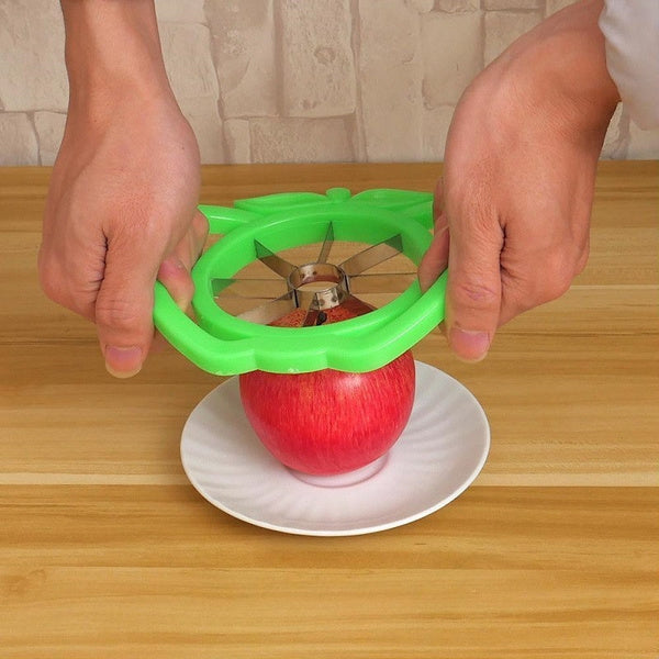 5b9faa393313da17009064a0-4-large.jpg Plastic Apple Cutter Slicer with 8 Blades and Handle - Image 1