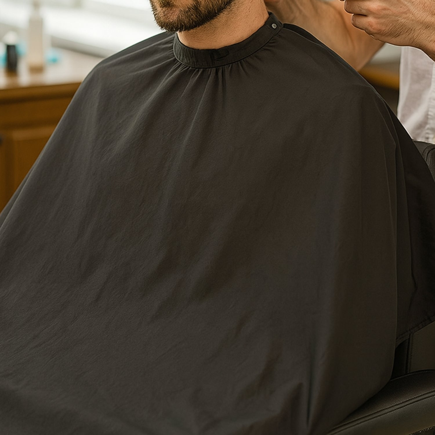 6027.jpg Black Beard Apron Hair Clippings Catcher Grooming Bib - Image 1