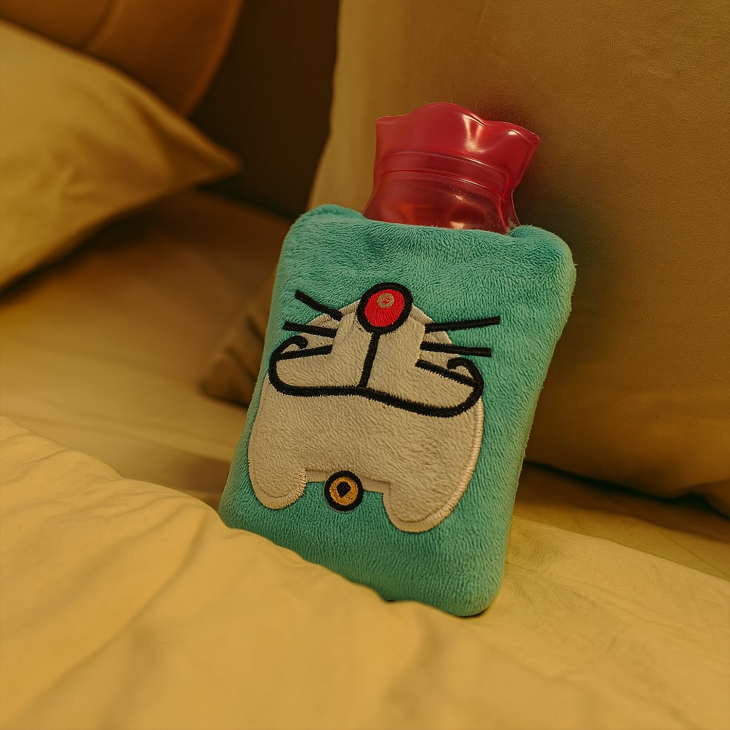 6529.jpg 1 Pc Doremon Cartoon small Hot Water Bag with Cove - Image 1