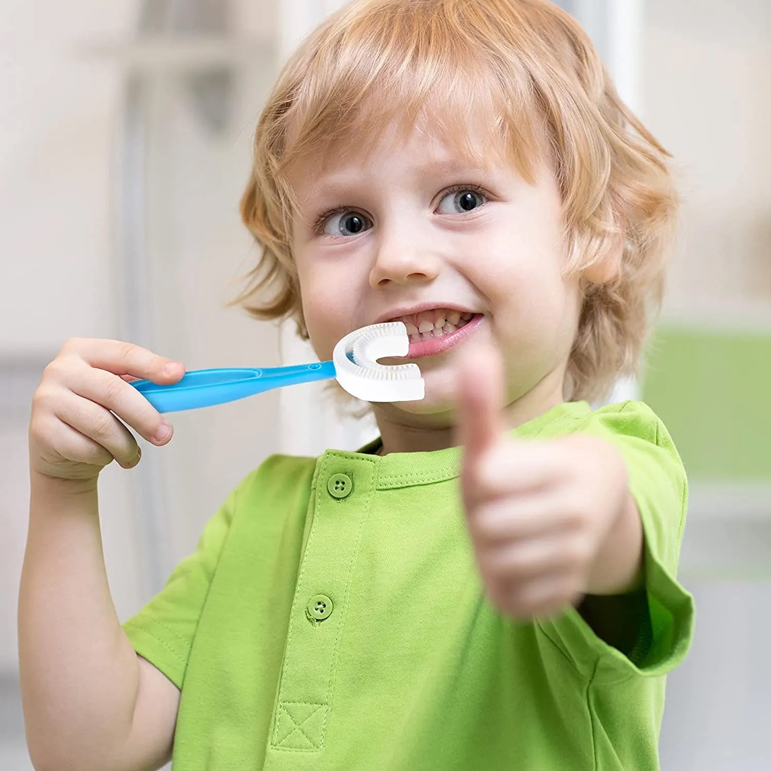 6_3f0bbb87-871e-43b8-9641-9c5de19198f3.jpg U-Shaped Kids Toothbrush (2–6 Years) with Ultra-Soft Food-Grade Silicone Head - Image 1