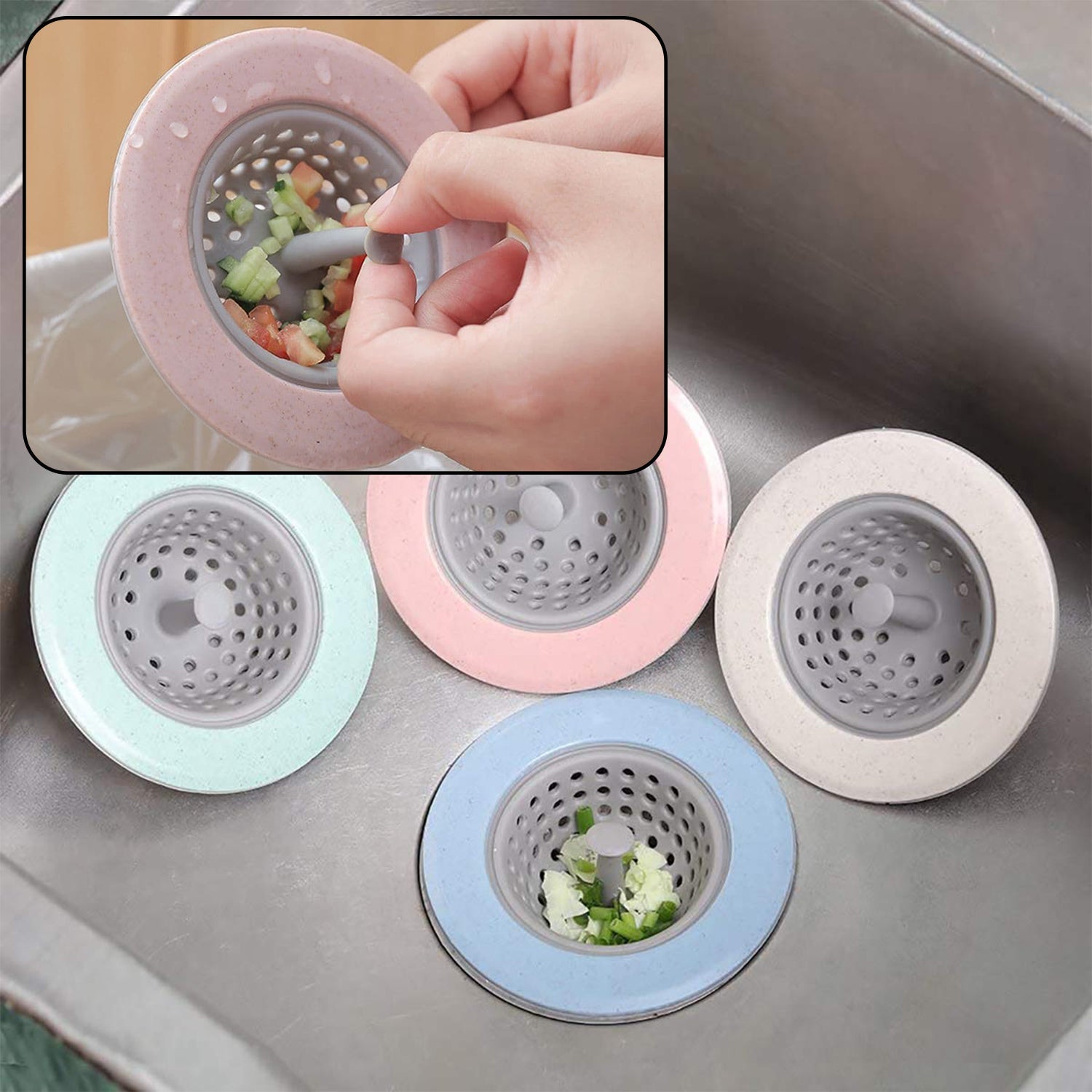 6image_26b6c269-8627-4725-9484-8065b163fbea.jpg Silicon Sink Strainer Kitchen Drain Basin Basket Sink Drainer - Image 1