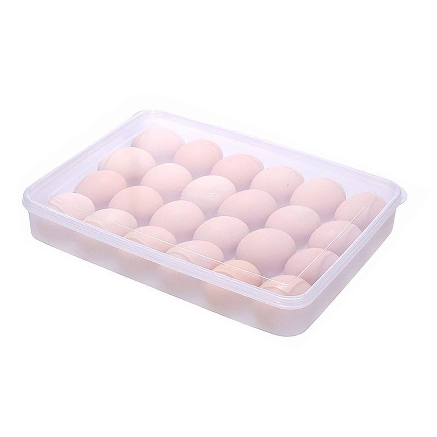 6image_2b4d6078-0144-459e-b05d-cd212855b58f.jpg 24 Grids Plastic Egg Box Container Holder Tray Fridge with Lid for 2 Dozen Egg Tray - Image 1