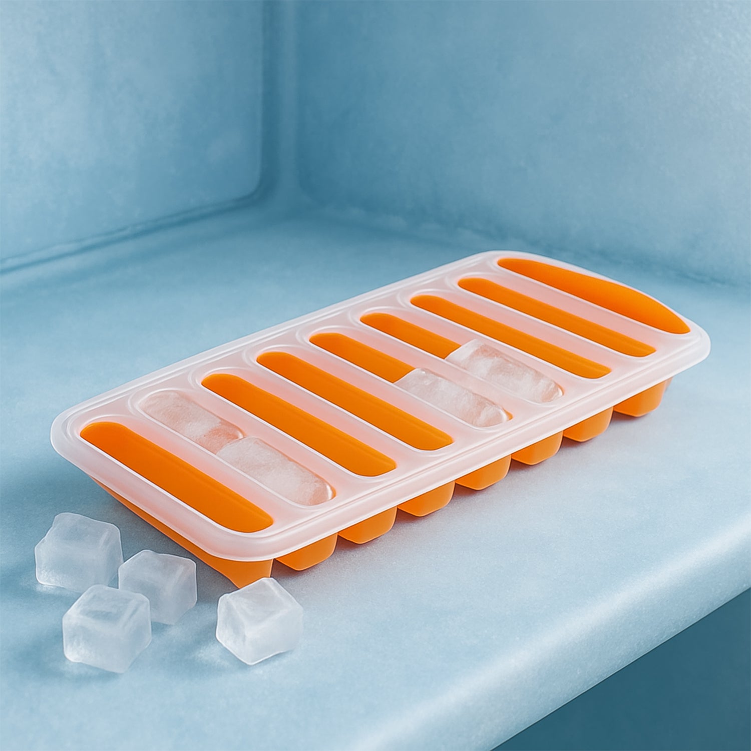 7166.jpg Water Bottle Ice Stick Tray with Push Cubes - Image 1