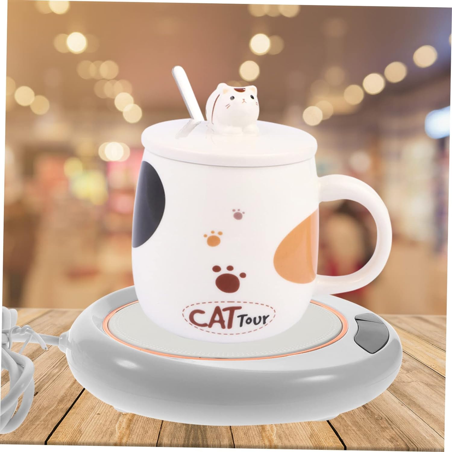 71S38Ca4WlL._AC_SL1500.jpg USB Warm Coaster Heated Coffee Mug Heater Electric Warmer 1 Pc - Image 1