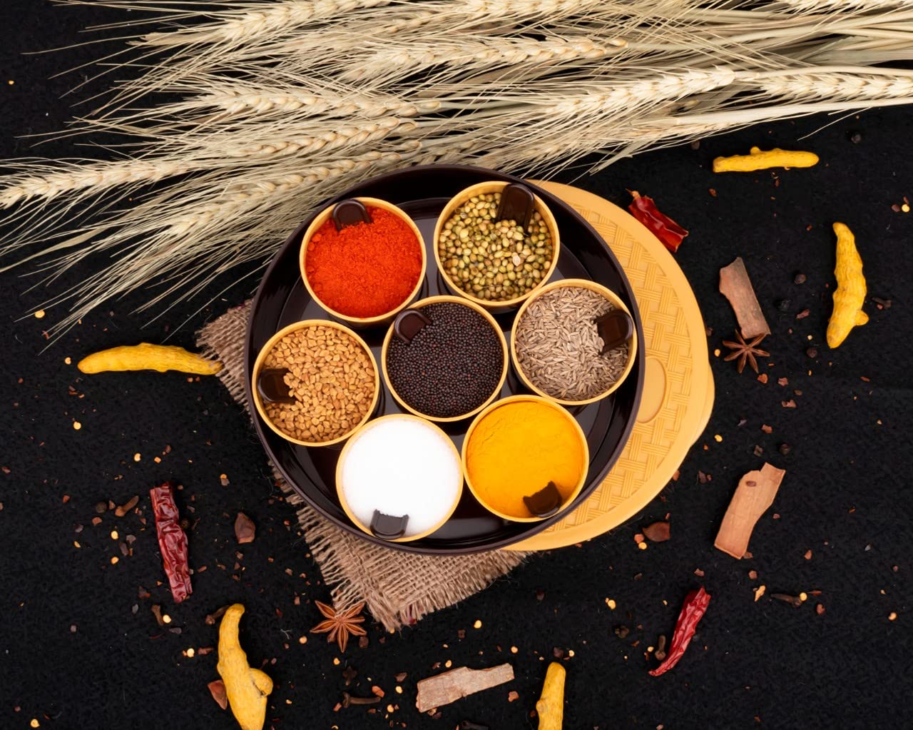 71yAmA5tOpL._SL1280.jpg Round Plastic Masala Spice Box - Image 1