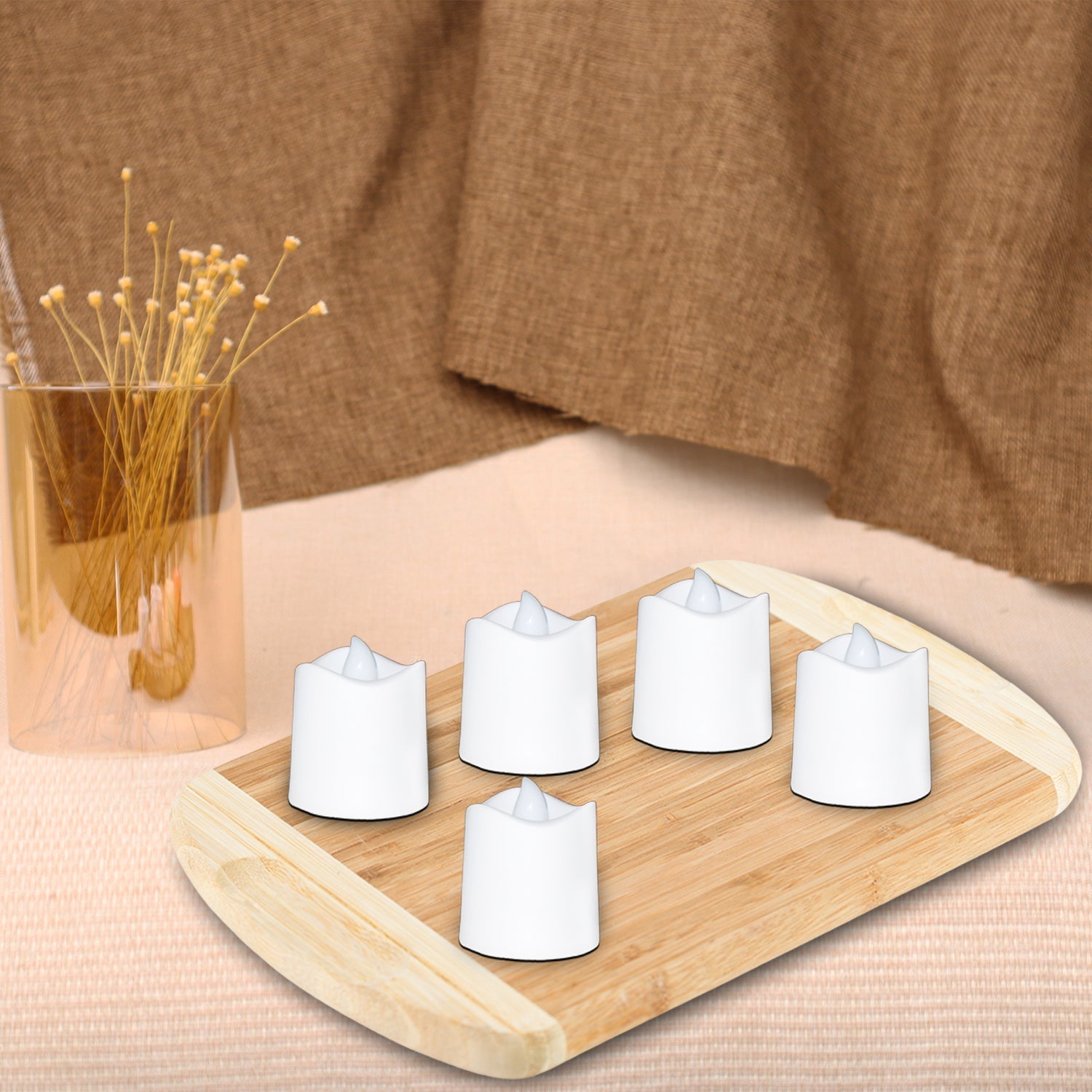 722105.jpg Festival Decorative - LED Tealight Candles, Diwali (White, 24 Pcs) - Image 1