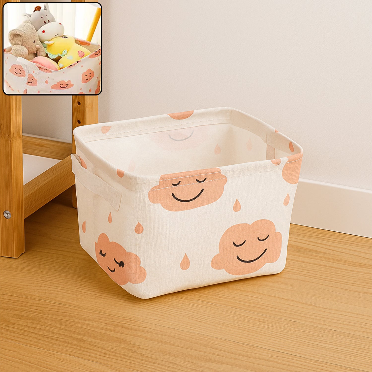 Small Foldable Storage Boxes Cubes Container Organizer Baskets Fabric Drawers Bedroom, Closet, Toys, Thick Cloth Shimmer, Home Decor Organizers Bag for Adult Makeup, Baby Toys liners, Books - Image 1