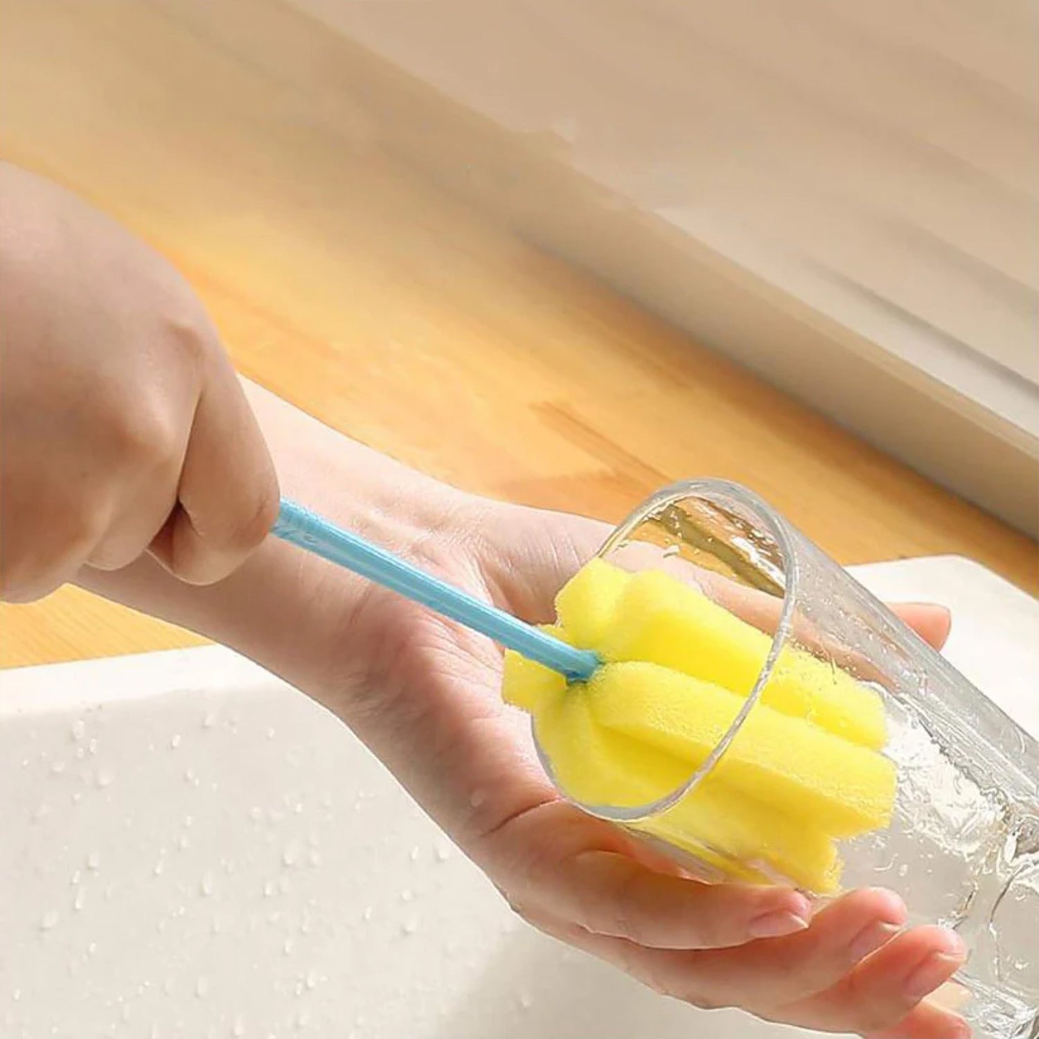 7443_clening_brush_20cm.jpg Sponge Head Household Kitchen Cleaning Tool (20Cm) - Image 1