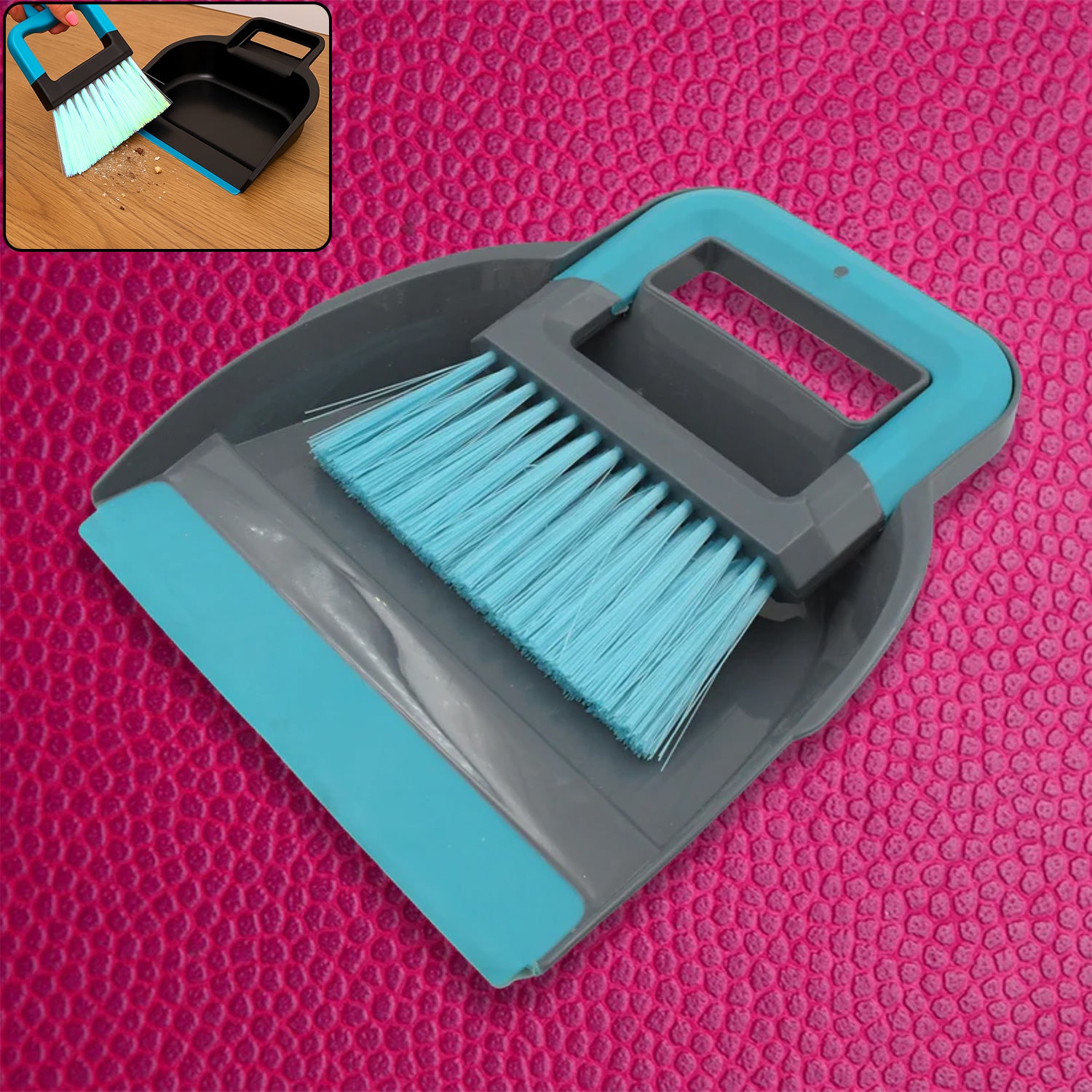 7763_plastic_dustpan_n_brush_set.jpg Plastic Cleaning Broom Brush and Dustpan Set Household Dust Pan, Supdi (1 Set) - Image 1
