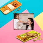 4-Compartment Plastic Dish Set with Spoon & Fork – Versatile Dinner & Pav Bhaji Plate