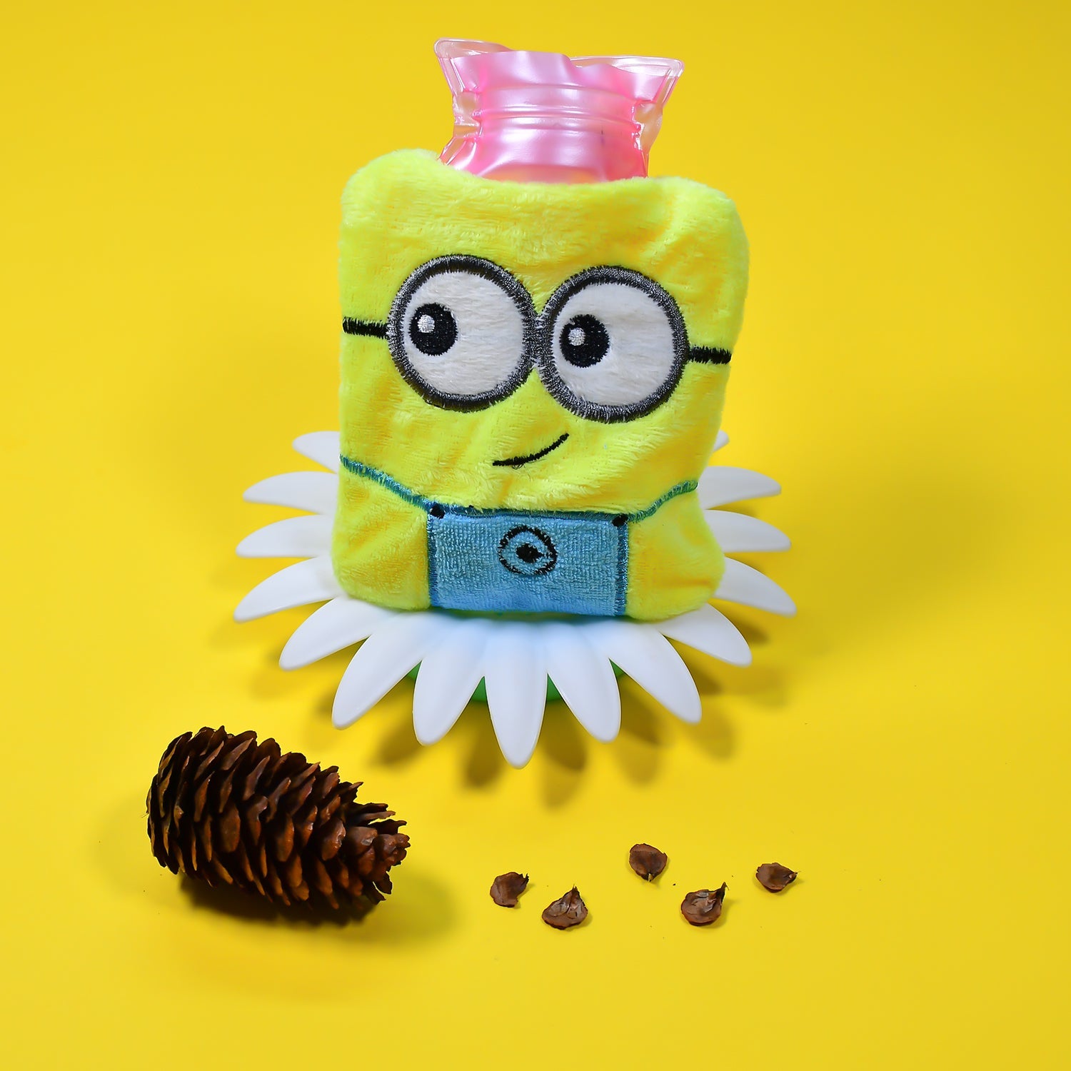 7_f23afe35-7f76-45d6-a643-d2527f52daa4.jpg Minions Hot Water Bag - 2-Eye Design with Cover for Pain Relief & Warming - Image 1