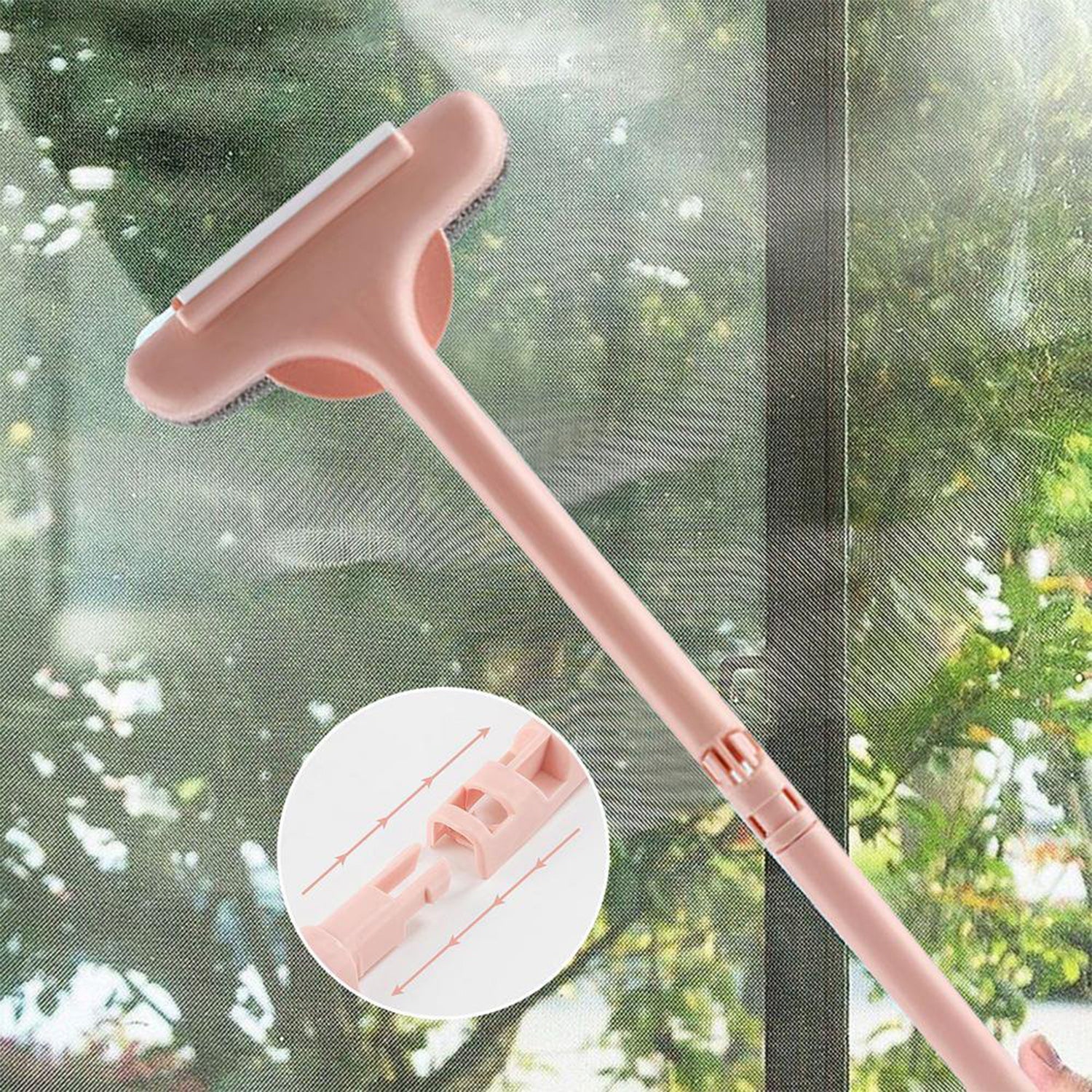 7image_1dd2524c-8077-4d90-9078-19a83859e9ce.jpg Brush 2 in 1 Mesh Cleaning Brush & Wiper with Extended Handle Window Cleaning Brush (1 Pc) - Image 1