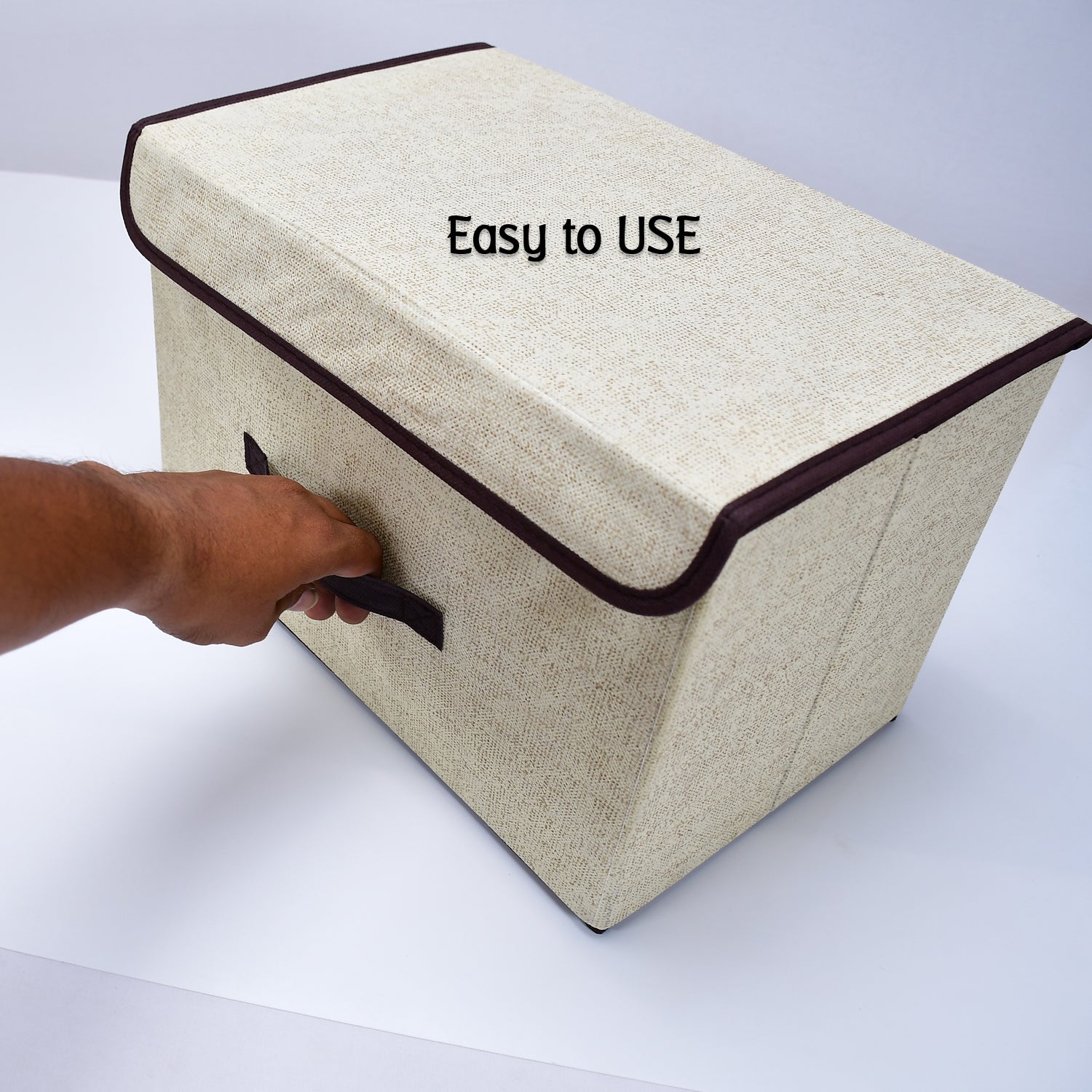 8_29c271c8-6230-46bb-a60e-634804675683.jpg Foldable Cotton Linen Storage Box – Multi-Room Organizer with Lid & Handles - Image 1