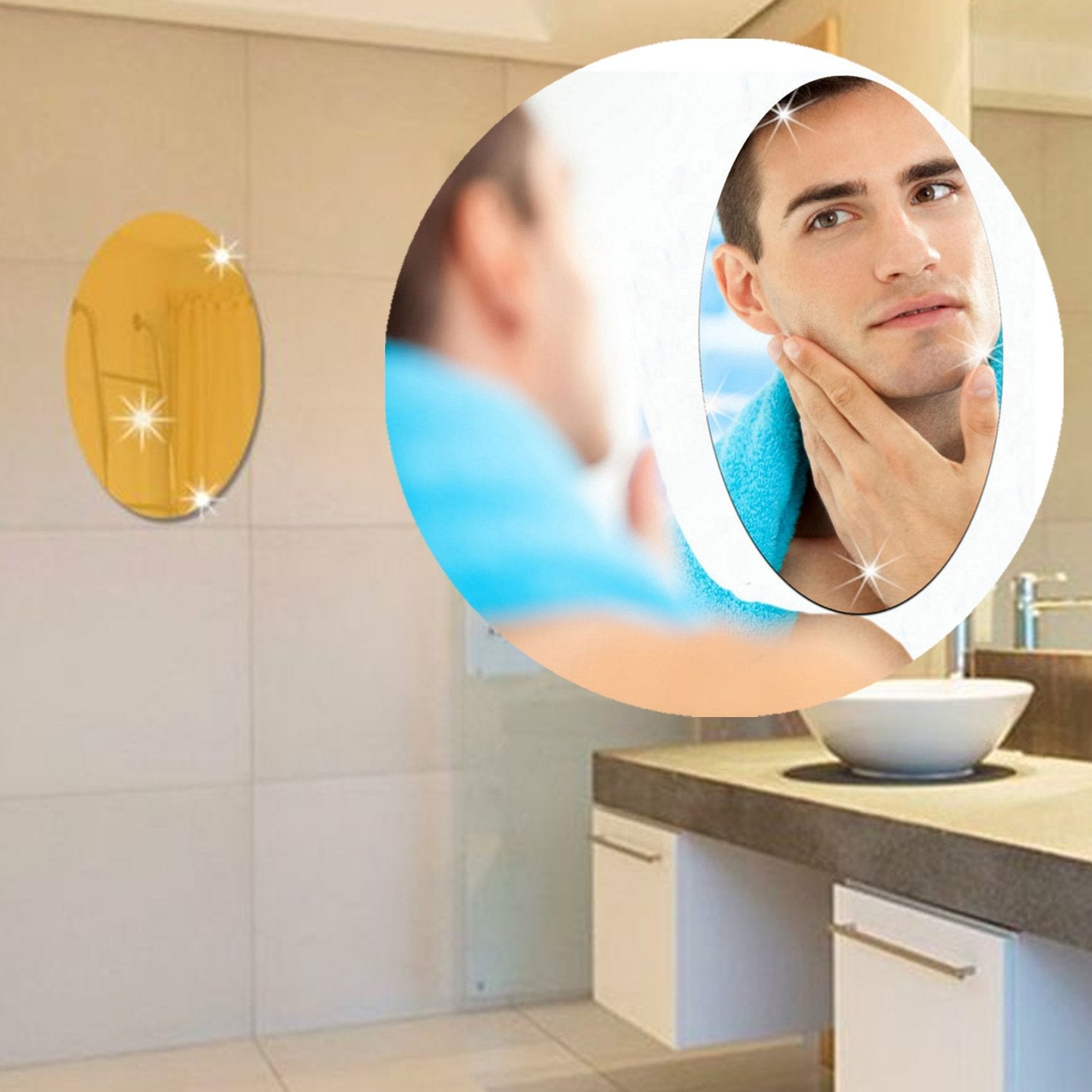 9image_6df18a15-adbf-415d-847c-a1319f8b7b38.jpg Adhesive Bathroom Mirror Wall - Image 1
