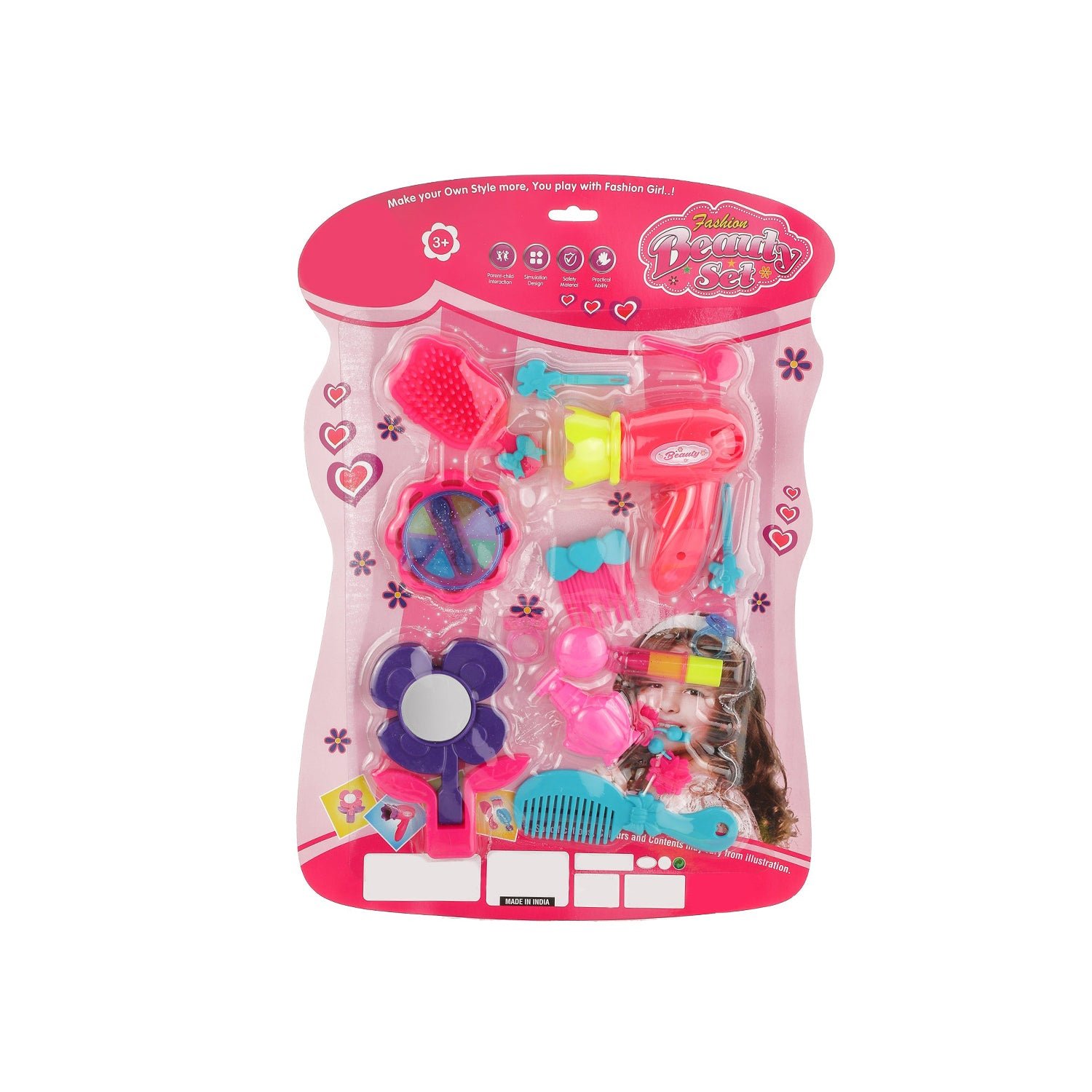 Makeup-toy.jpg Girl's Bring Along Beauty Suitcase Makeup Vanity Toy (Multicolour) - Image 1