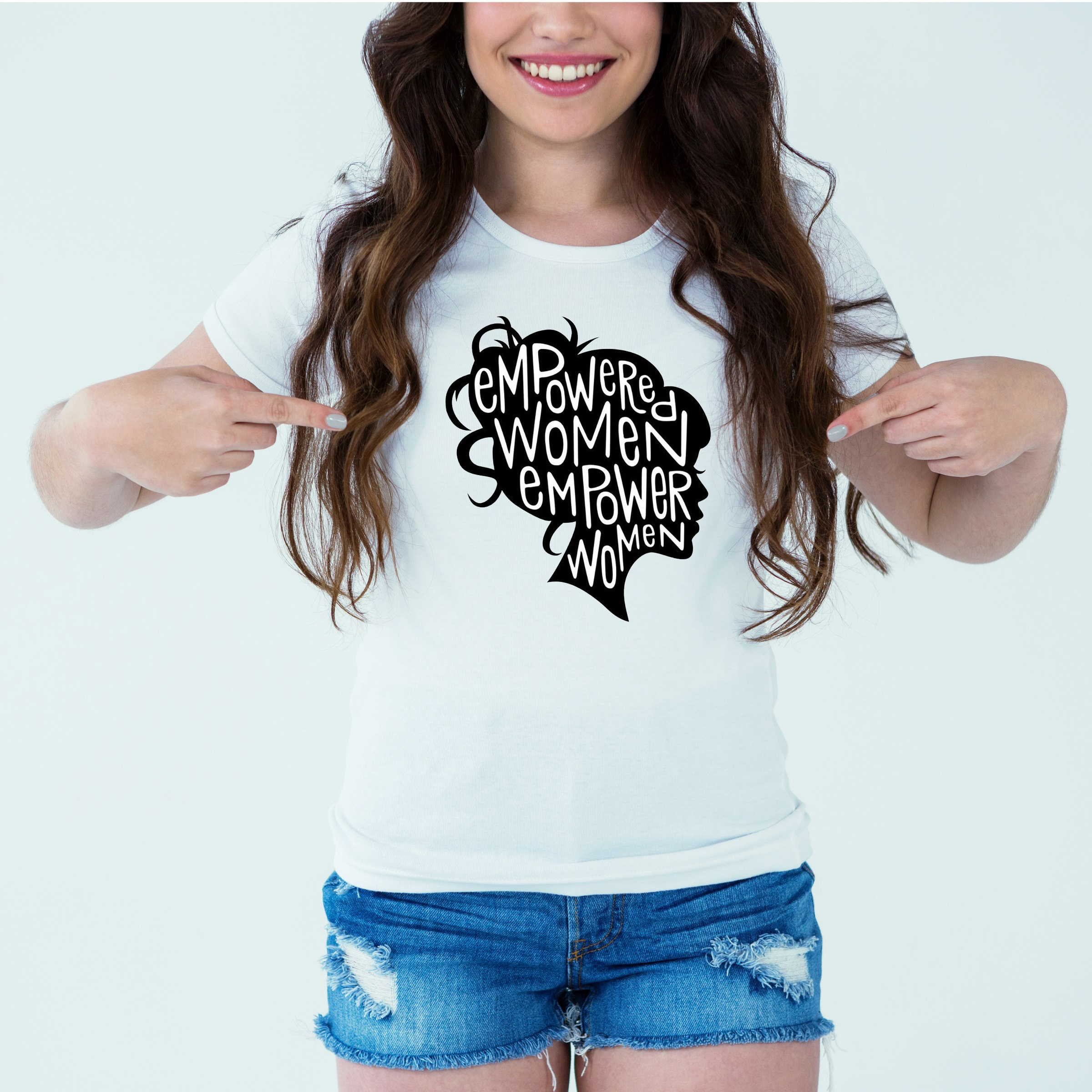 Mockup-Girl-empoweredwomen-1.jpg Designer Printed T-Shirt :: Design type - Empowered Women - Cloth type : Polyester - Image 1