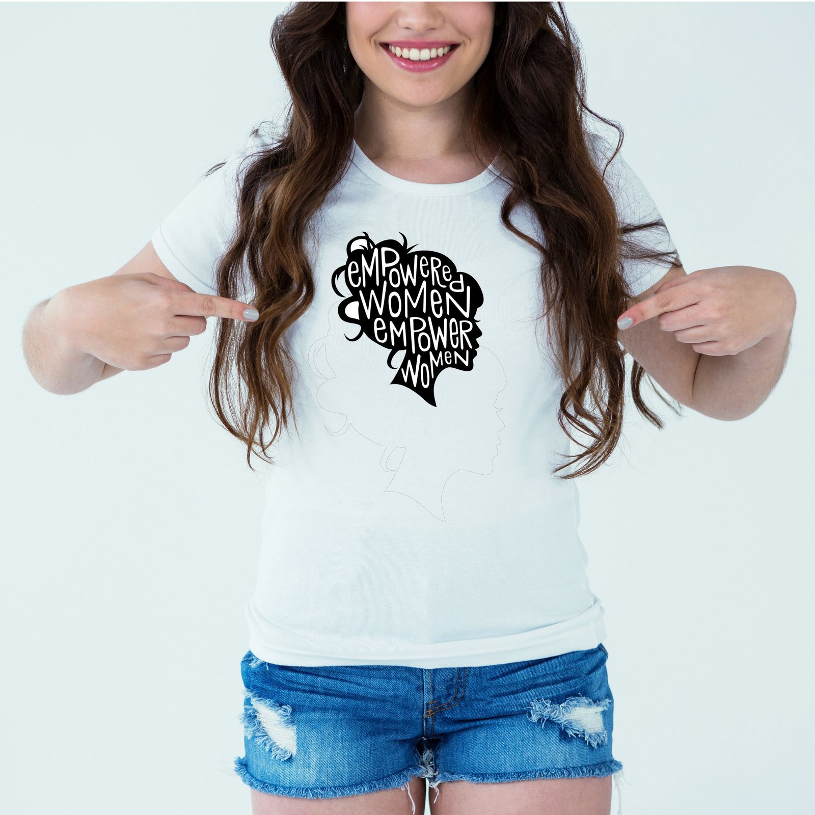 Mockup-Girl-empoweredwomen.jpg Designer Printed T-Shirt :: Design type - Empowered Women - Cloth type : Polyester - Image 1