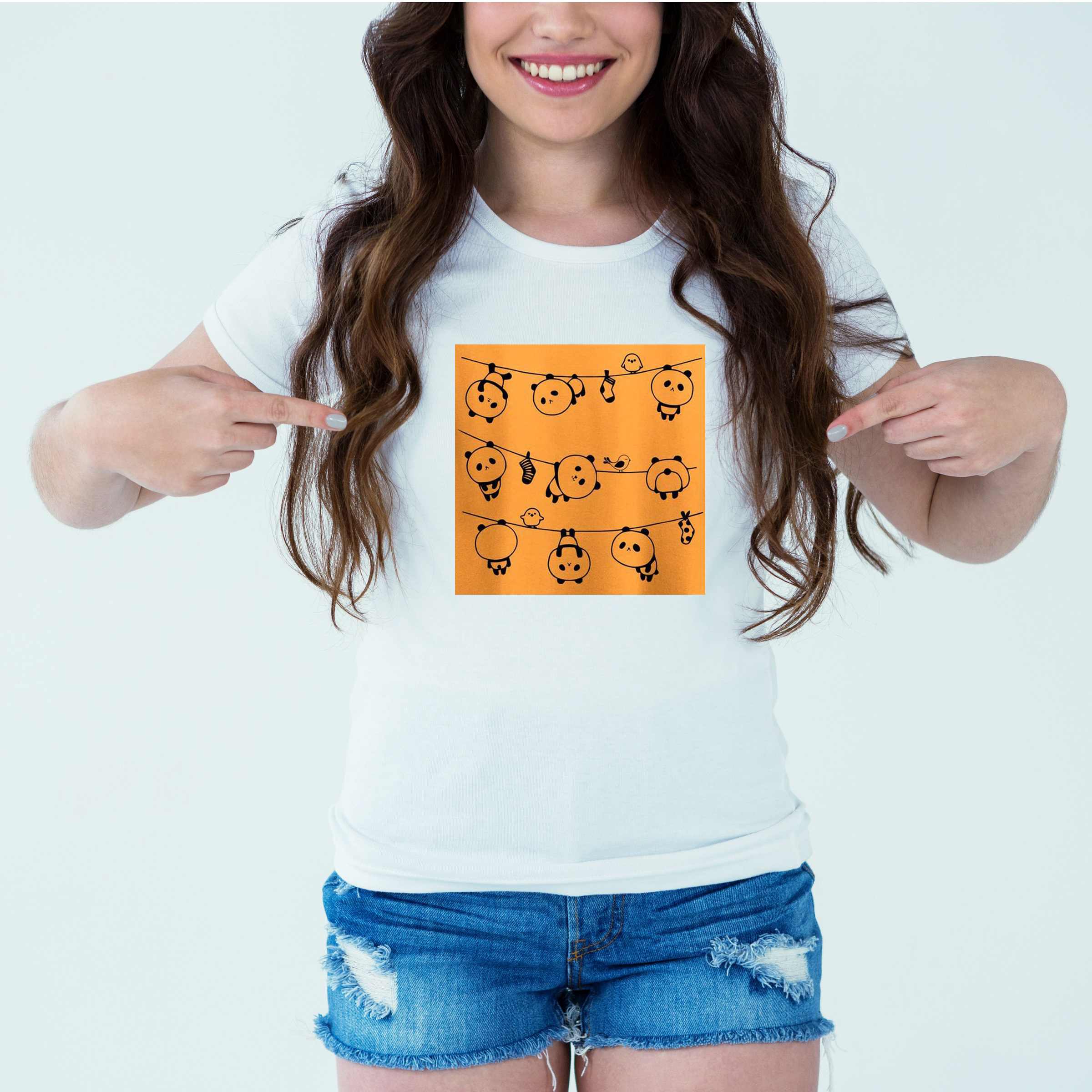 Mockup-Girl-singingmoods.jpg Designer Printed T-Shirt :: Design type - Singing Moods - Cloth type : Cotton - Image 1