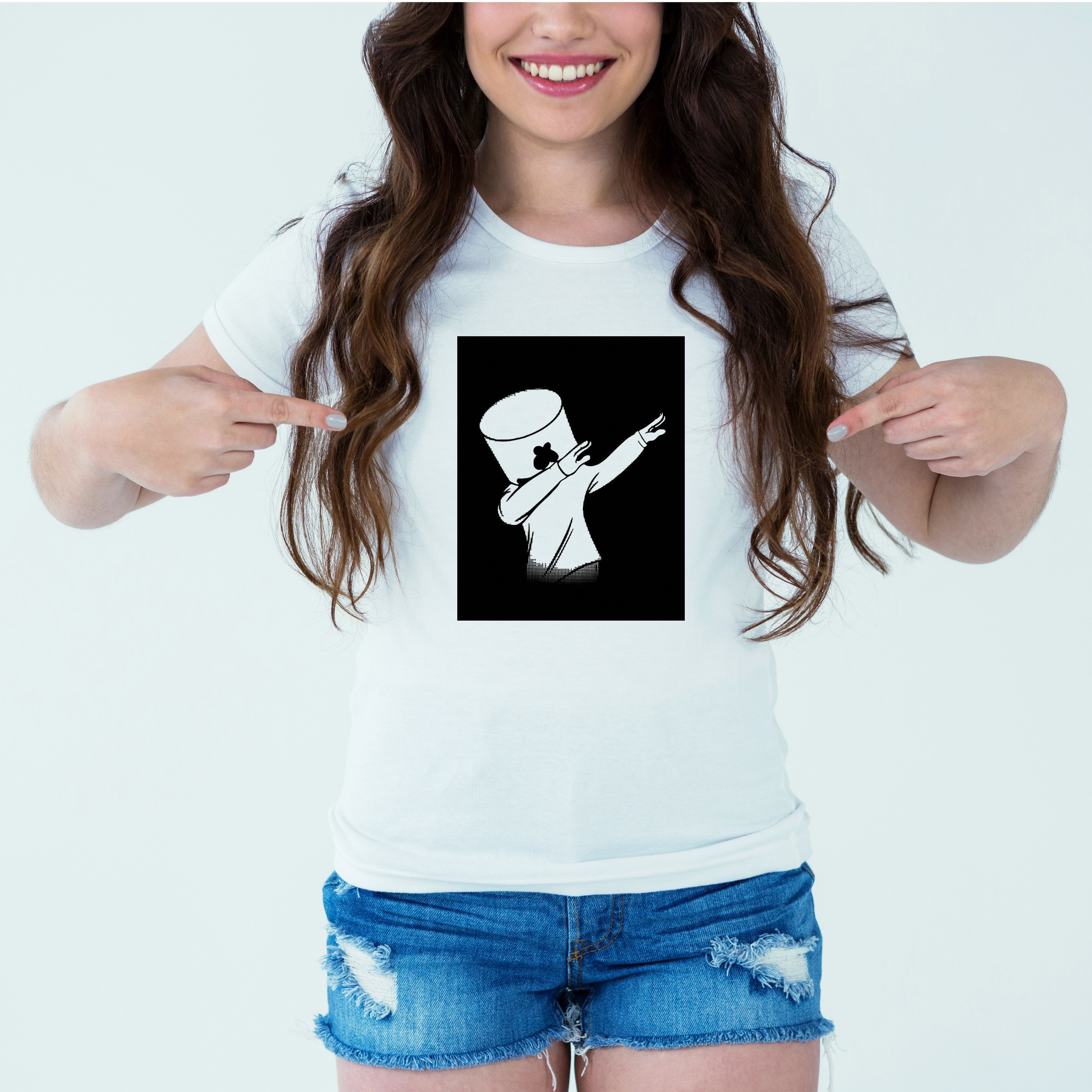 Mockup-Girl-style.jpg Designer Printed T-Shirt :: Design type - Style - Cloth type : DOT-KNIT - Image 1