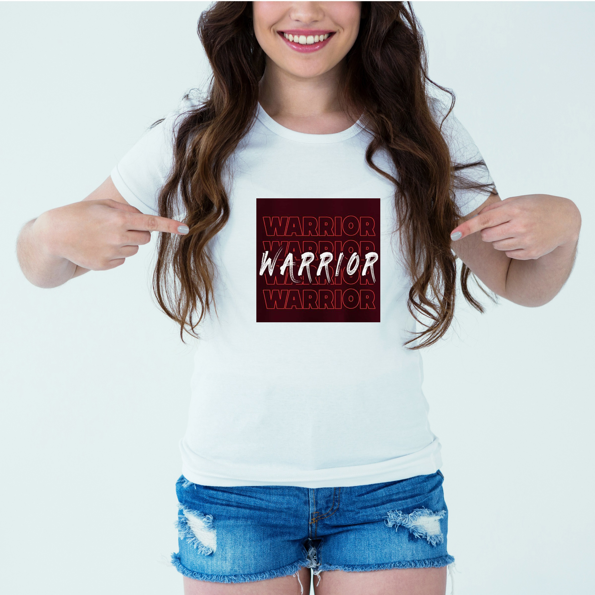 Mockup-Girl-warrior.jpg Designer Printed T-Shirt :: Design type - Warrior - Cloth type : Cotton - Image 1