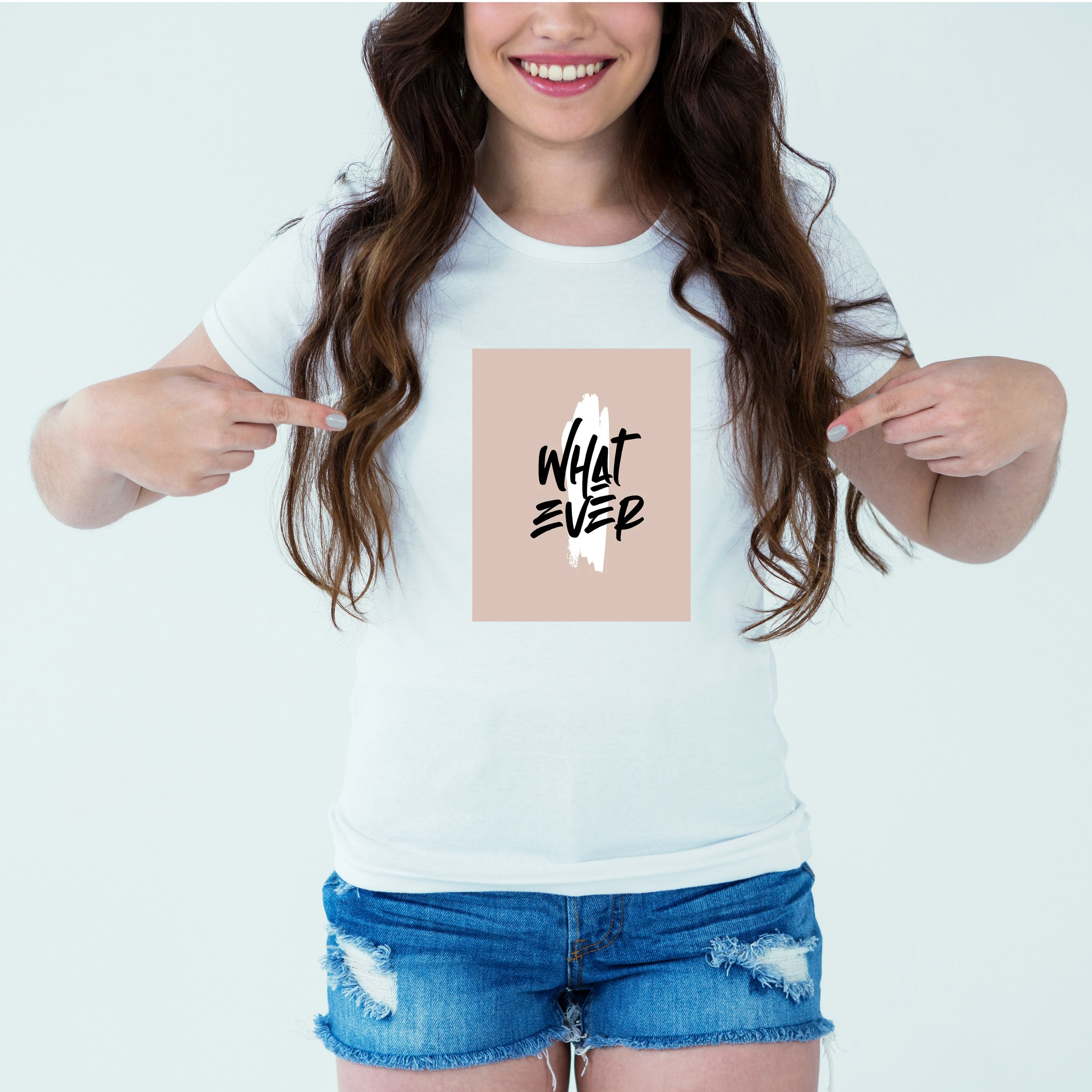 Mockup-Girl-whatever.jpg Designer Printed T-Shirt :: Design type - Whatever - Cloth type : Cotton - Image 1