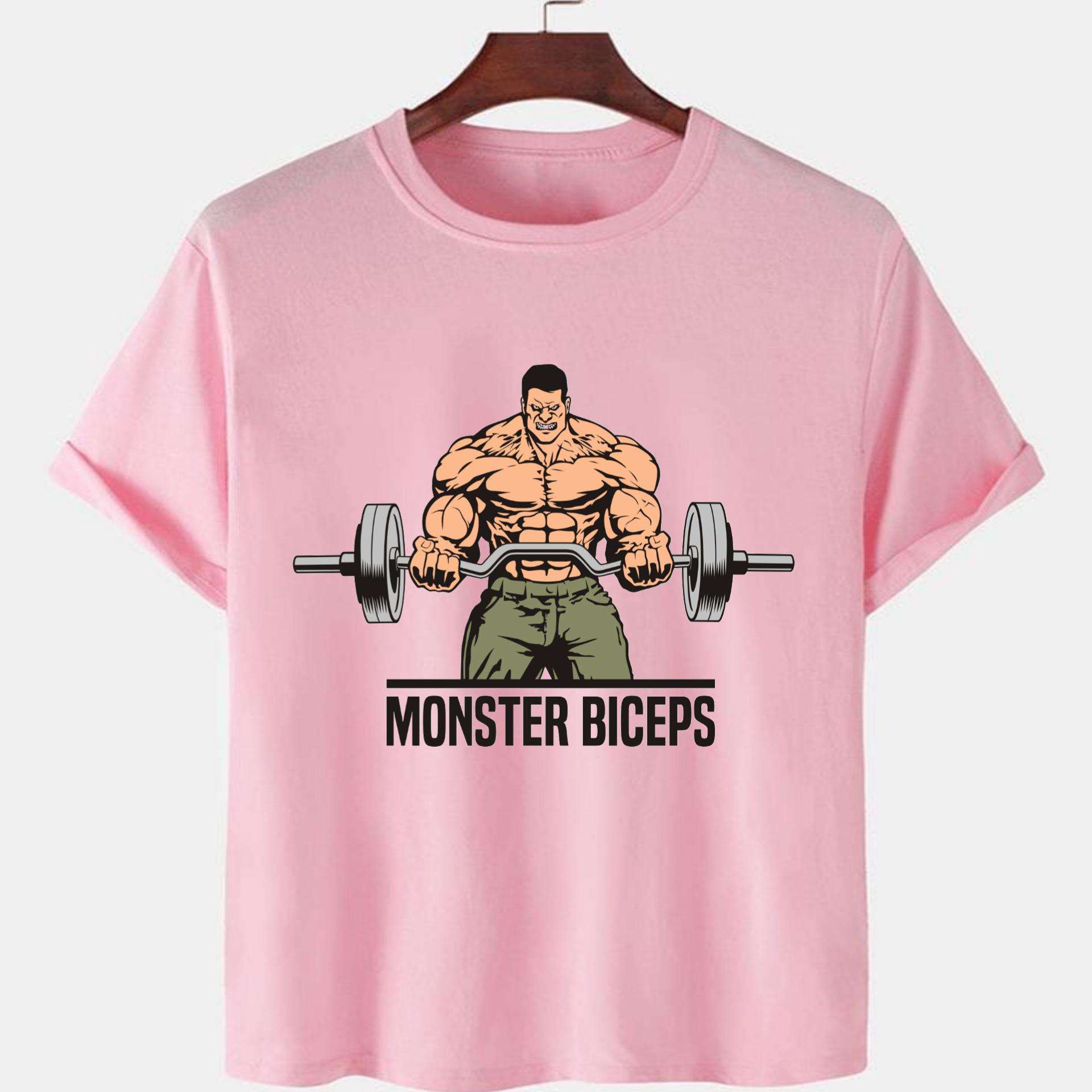PNK-CTN-C-003.png Pink Unisex Cotton Premium Quality Designer Printed T-Shirt - Image 1