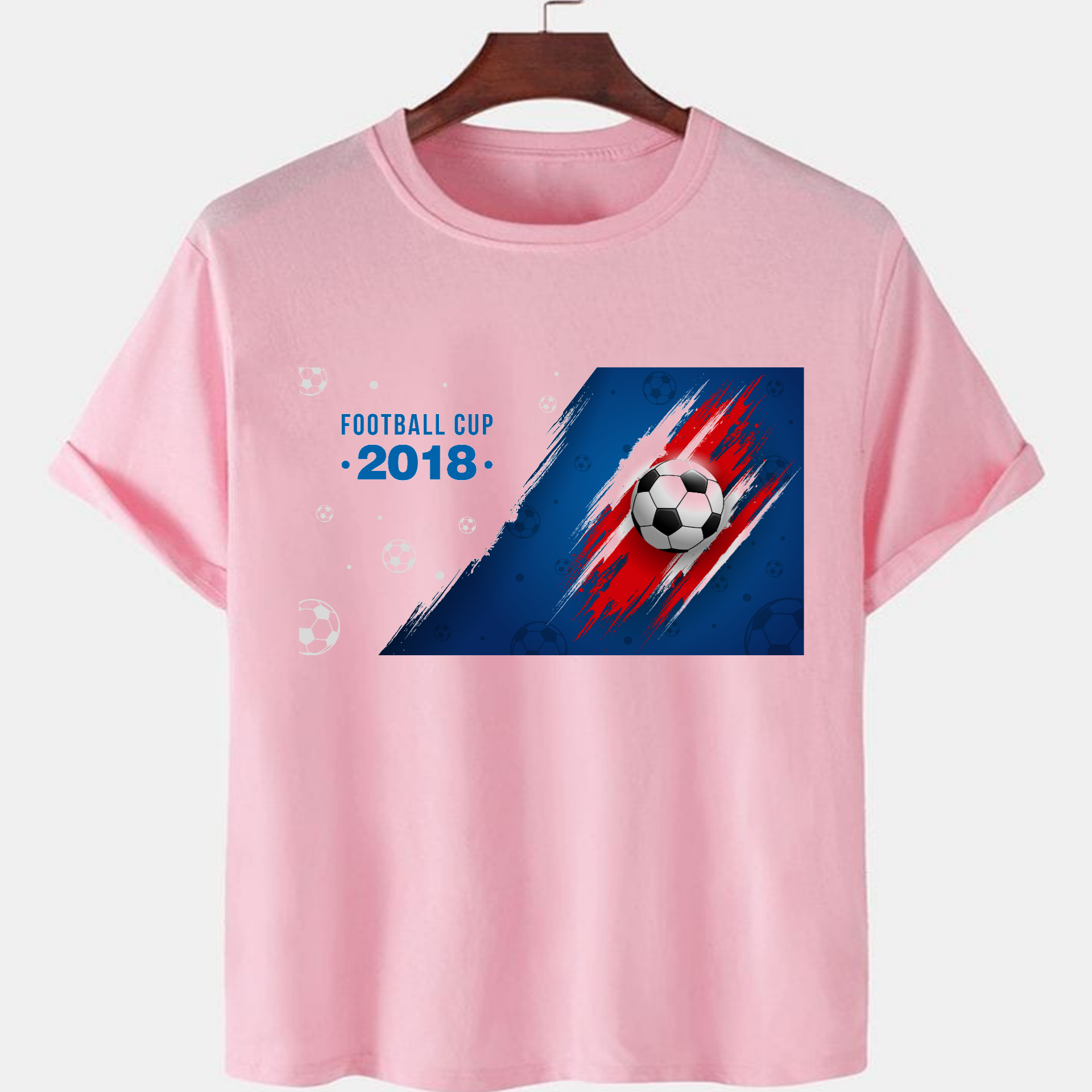 PNK-CTN-D-003.png Pink Unisex Cotton Premium Quality Designer Printed T-Shirt - Image 1