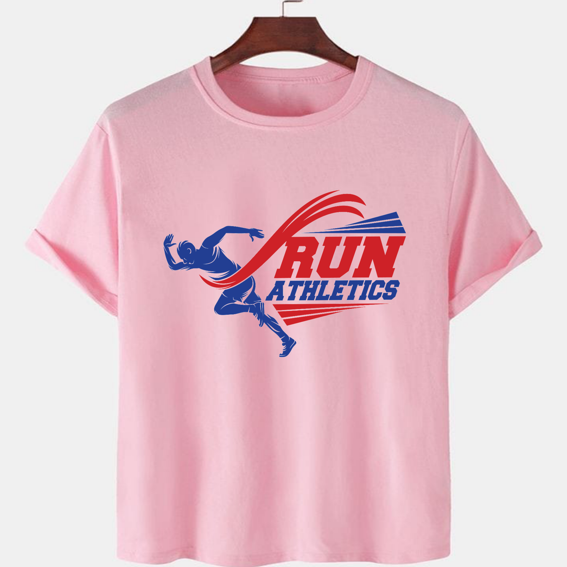 PNK-CTN-D-005.png Pink Unisex Cotton Premium Quality Designer Printed T-Shirt - Image 1
