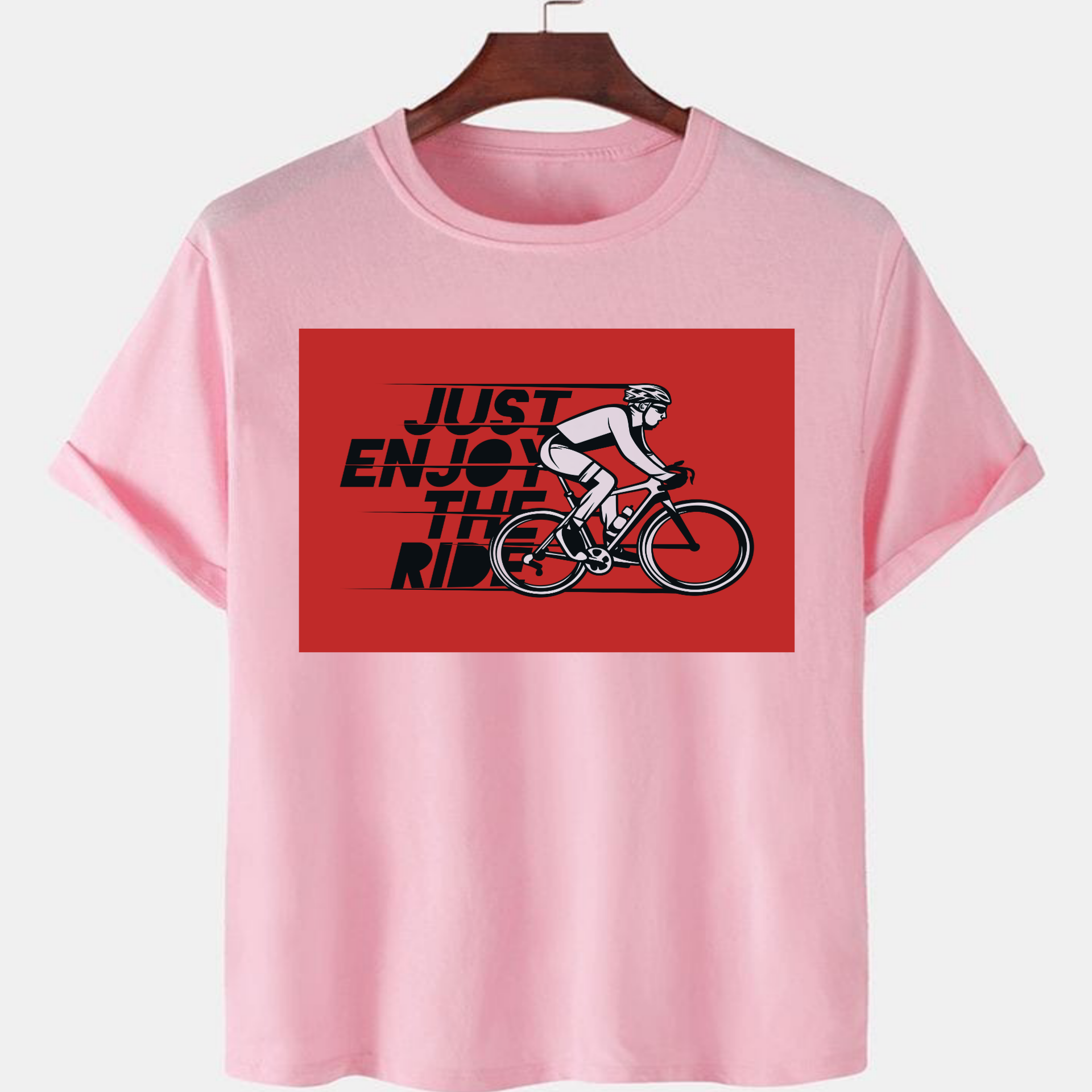 PNK-CTN-D-006.png Pink Unisex Cotton Premium Quality Designer Printed T-Shirt - Image 1