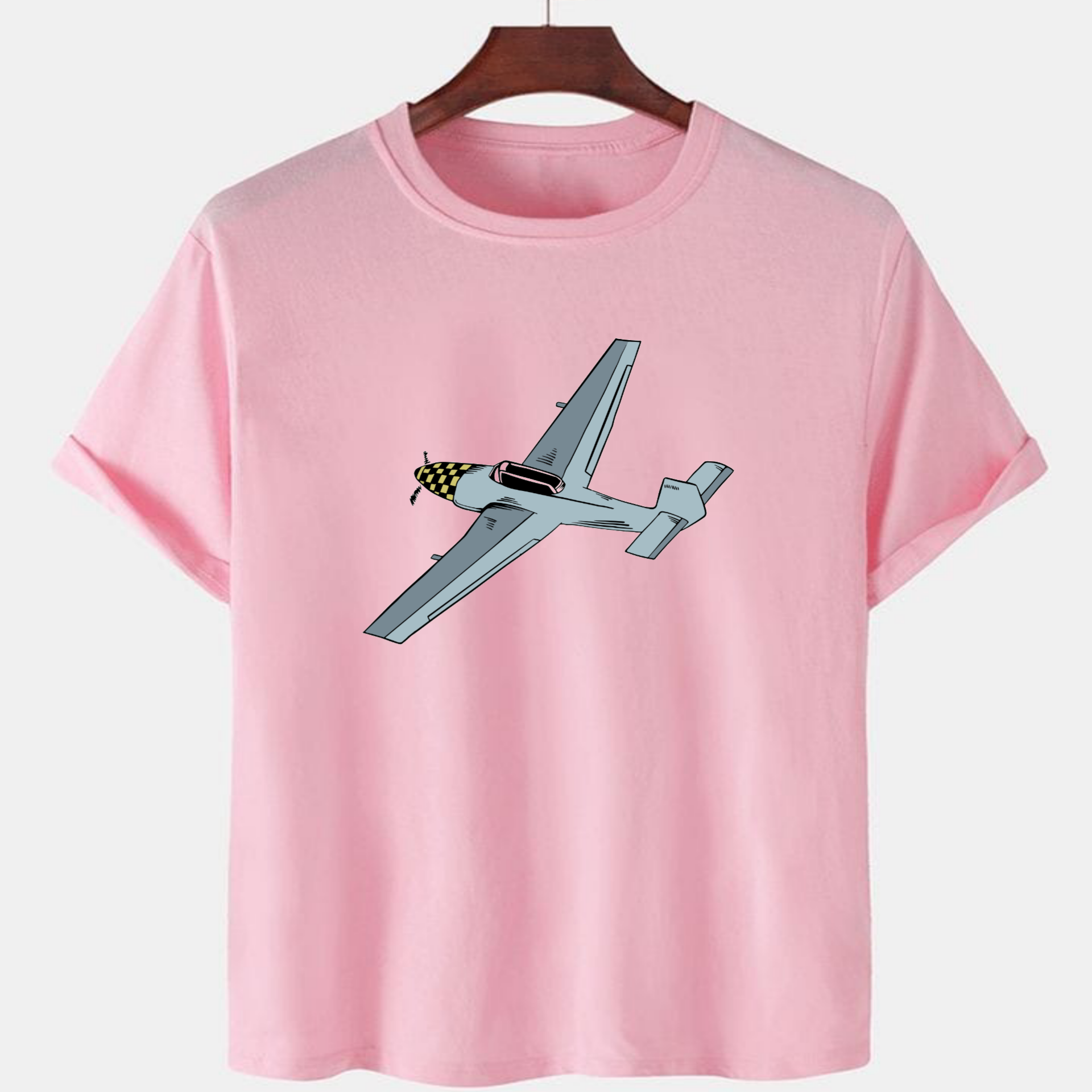 PNK-CTN-E-006.png Pink Unisex Cotton Premium Quality Designer Printed T-Shirt - Image 1
