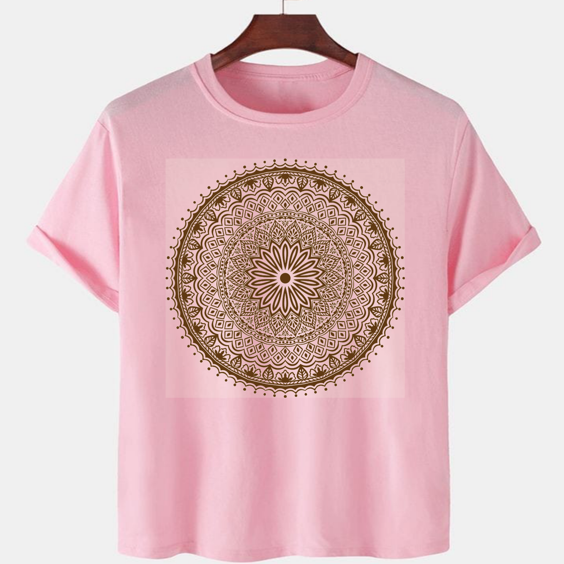 PNK-CTN-F-002.png Pink Unisex Cotton Premium Quality Designer Printed T-Shirt - Image 1