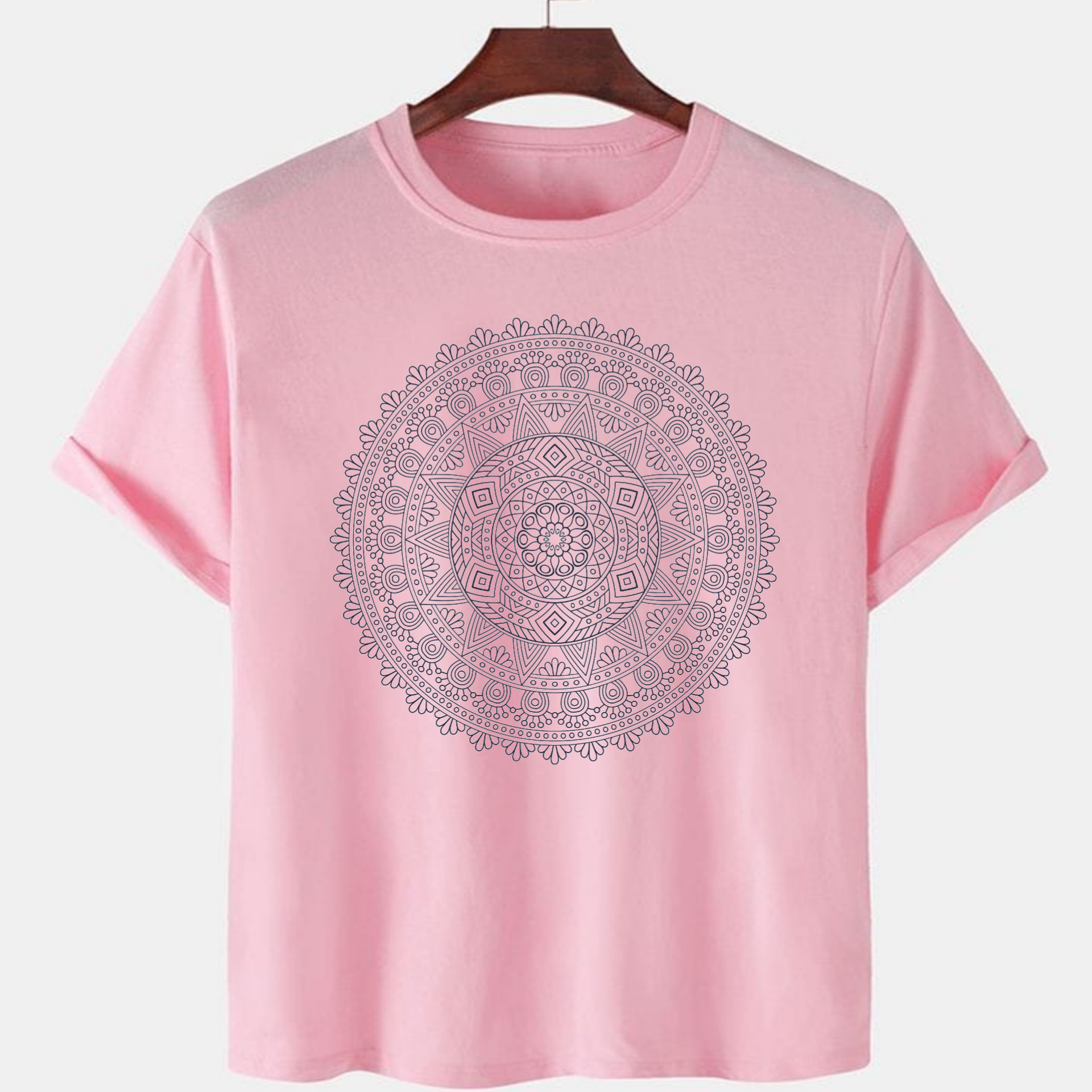 PNK-CTN-F-005.png Pink Unisex Polyster Premium Quality Designer Printed T-Shirt - Image 1