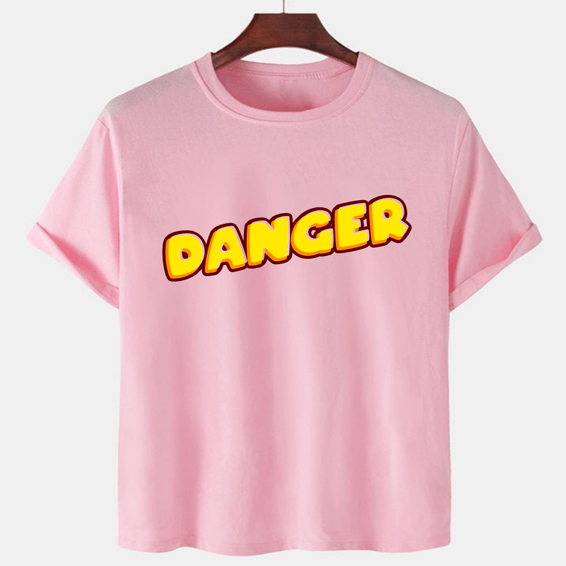 PNK-CTN-F-009.png Pink Unisex Cotton Premium Quality Designer Printed T-Shirt - Image 1