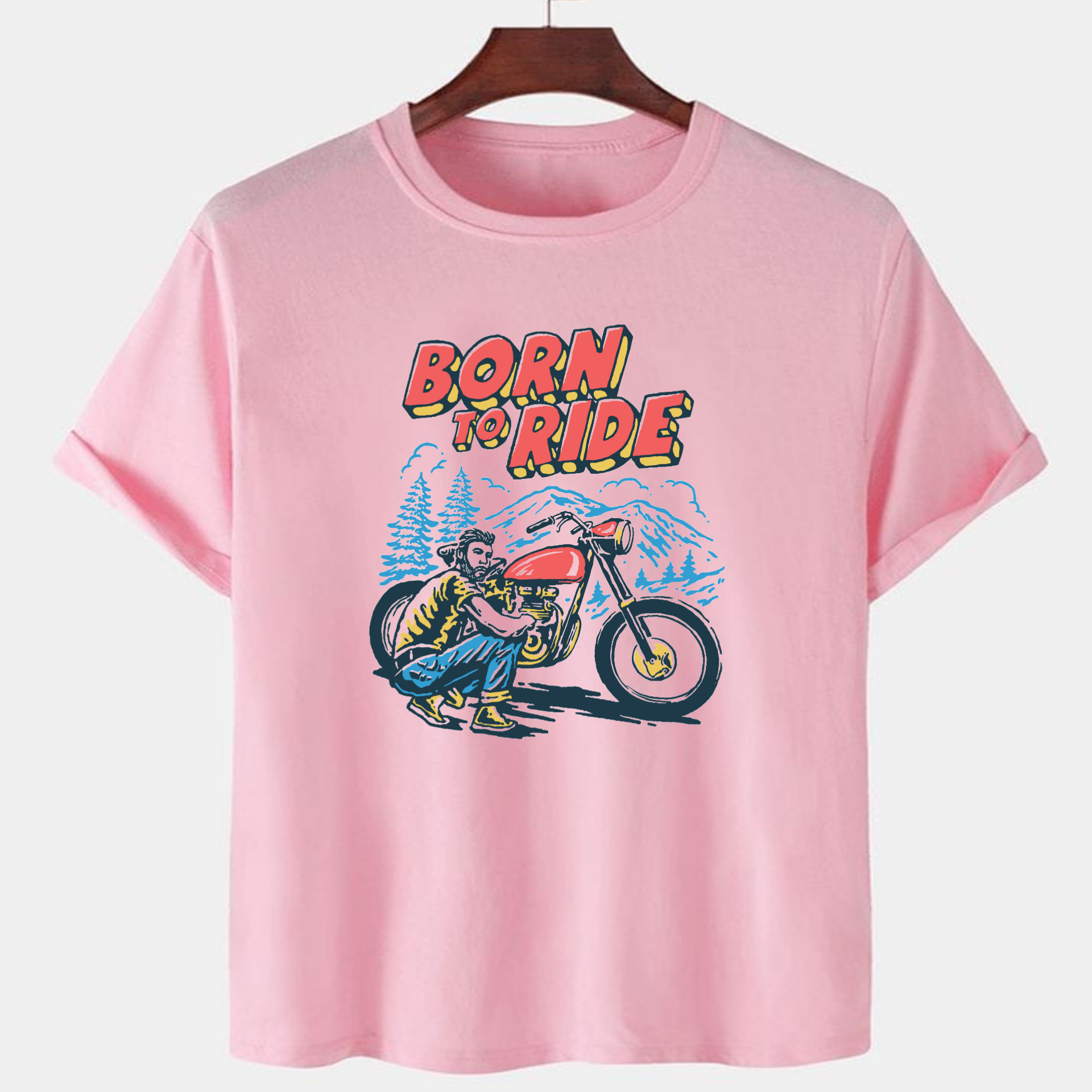 PNK-CTN-G-008.png Pink Unisex Cotton Premium Quality Designer Printed T-Shirt - Image 1