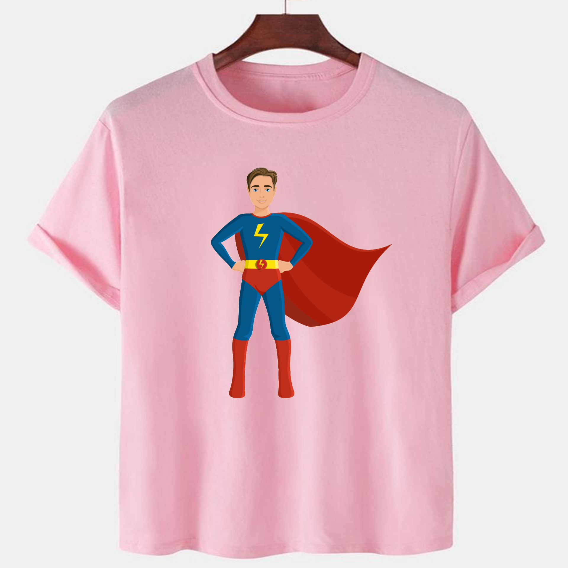 PNK-CTN-H-004.png Pink Unisex Dot Knit Premium Quality Designer Printed T-Shirt - Image 1