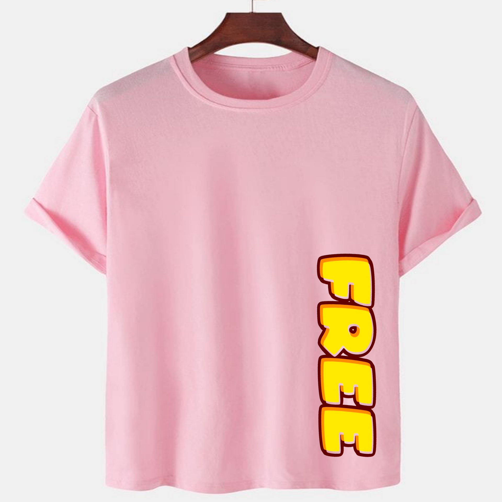 PNK-CTN-LHS-G-002.png Pink Unisex Cotton Premium Quality Designer Printed T-Shirt - Image 1