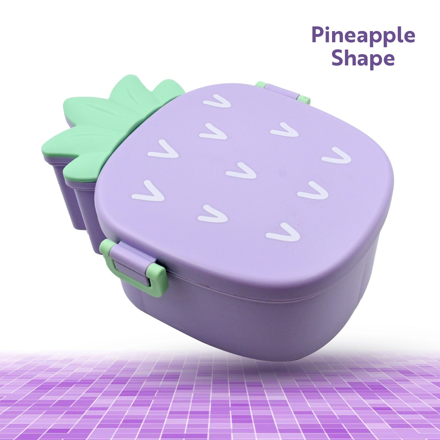 PineAppleShape.jpg Pineapple Shaped Lunch Box with Compartments for Kids School Meals - Image 1