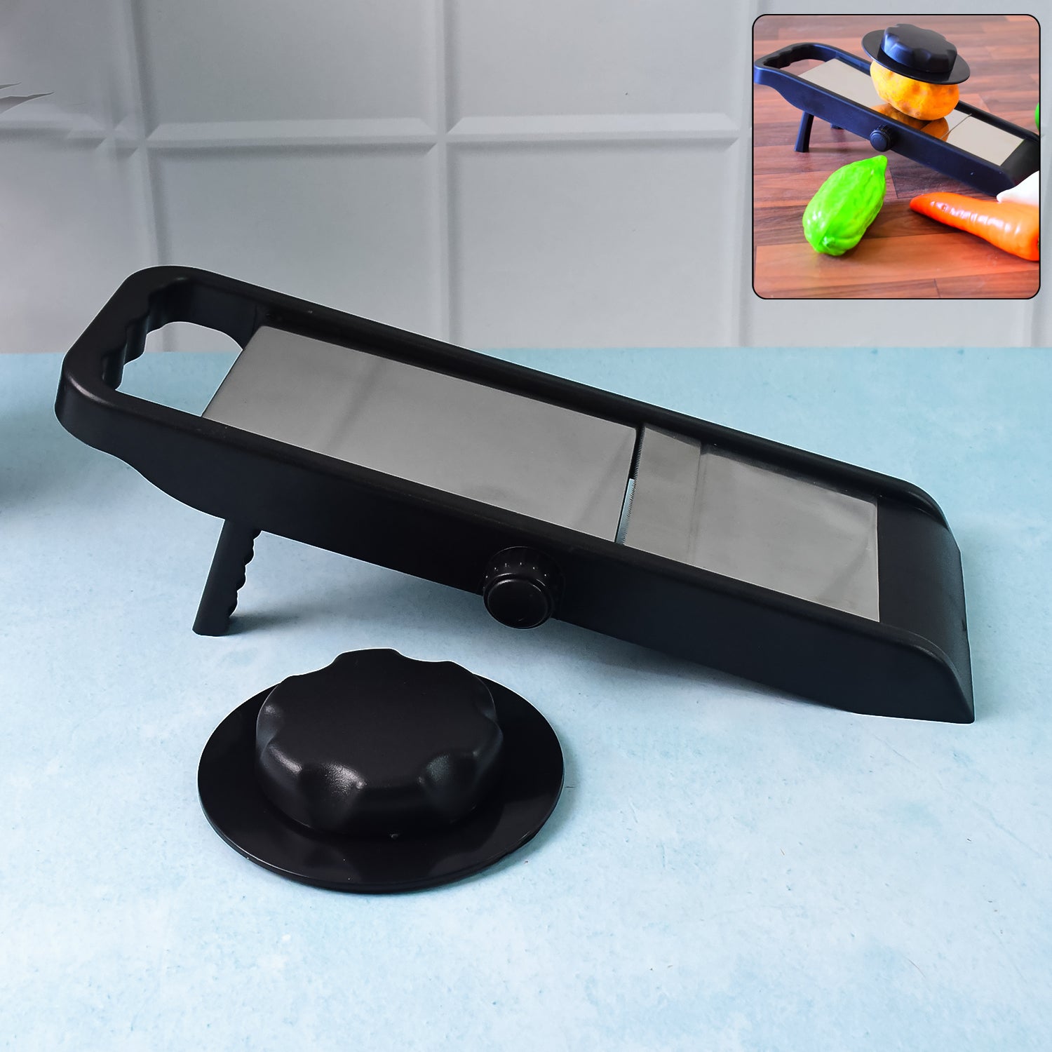 Slicer-01.jpg Supermom Adjustable Plastic Slicer, 1-Piece, Black / Silver - Image 1