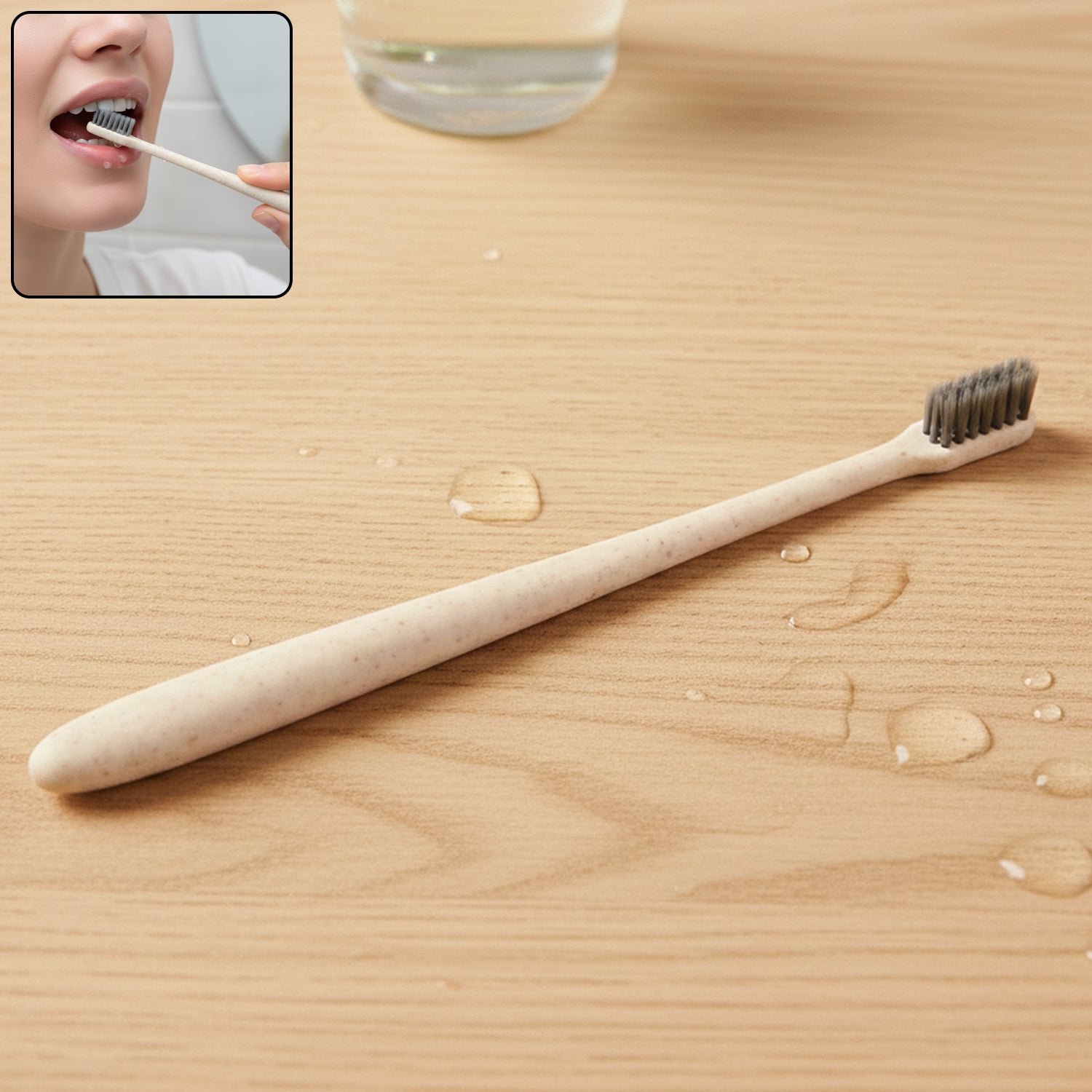 Toothbrush-01_16c730d6-6af6-435a-a7ce-73b56ebae4b9.jpg Wheat Straw Soft-Bristle Toothbrush for Deep Cleaning & Dental Care (1 Pc) - Image 1