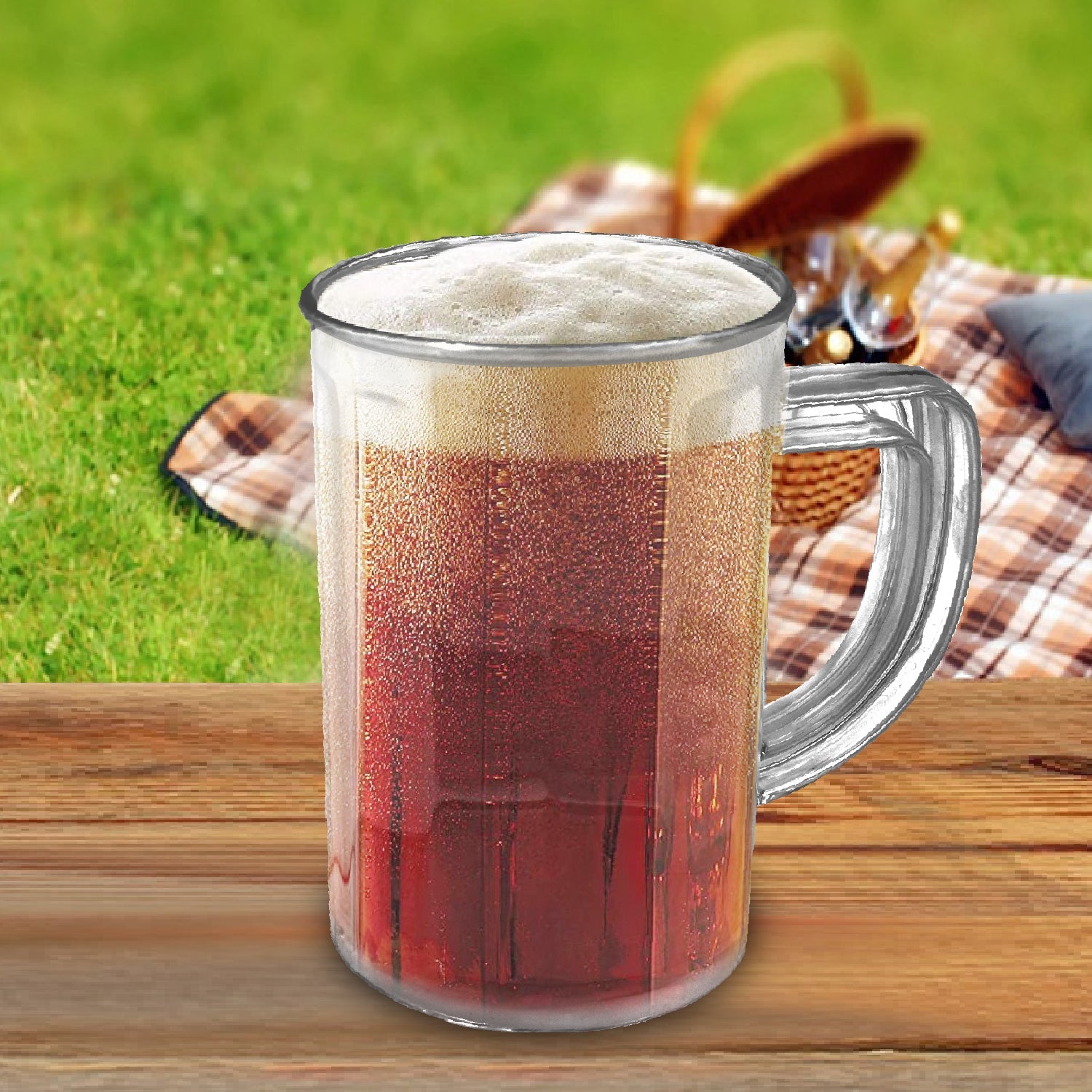 Untitled-4_5ed37b62-63c3-4e8e-9d63-cb708390d597.jpg Unbreakable Drinking Plastic Type Glass Set, Beer Mug, Set of 4 PCs, Transparent - Image 1