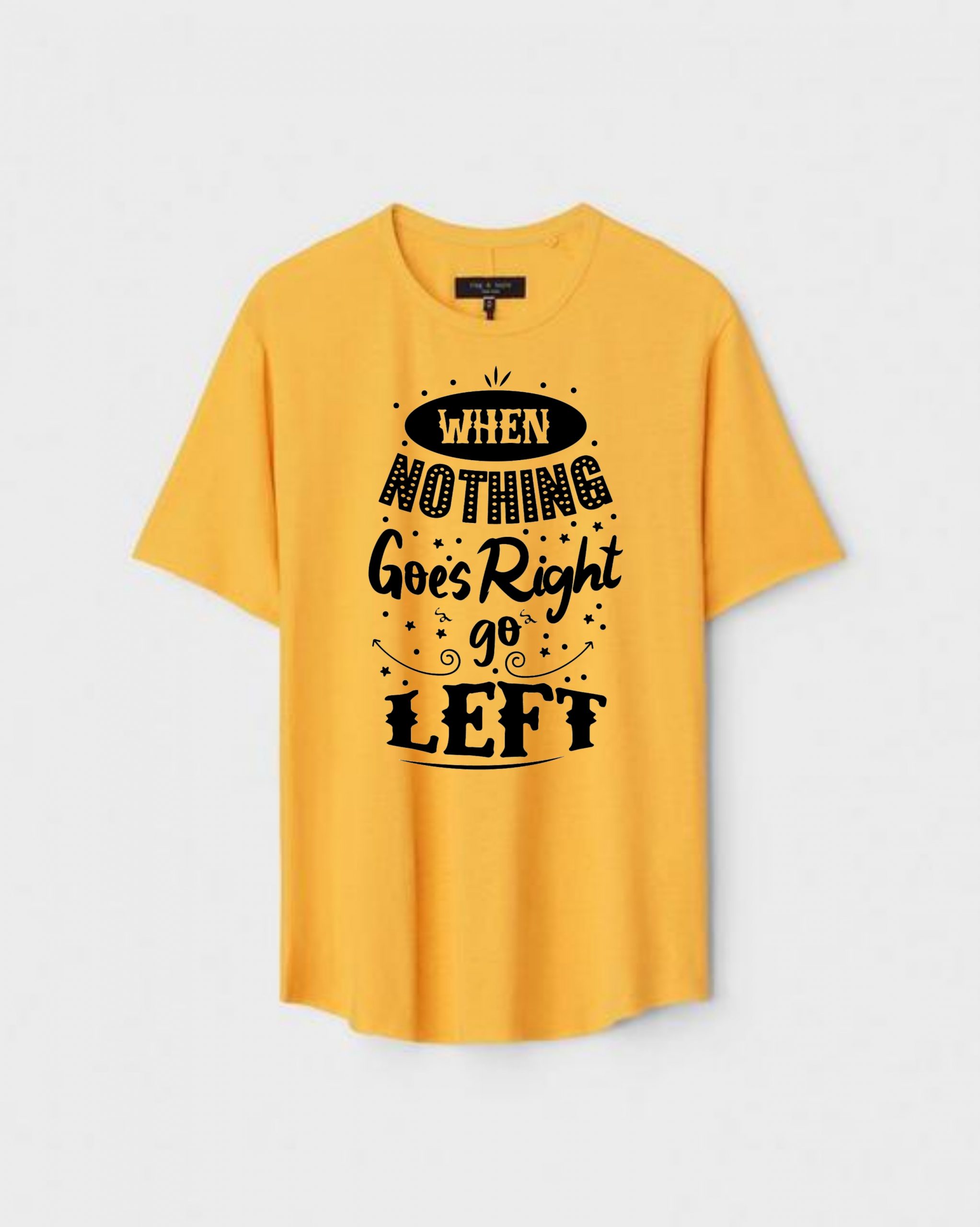 YLW-CTN-A-001-scaled-1.jpg Yellow Unisex DOT KNIT Regular Fit Printed Round Neck T-Shirt - Image 1