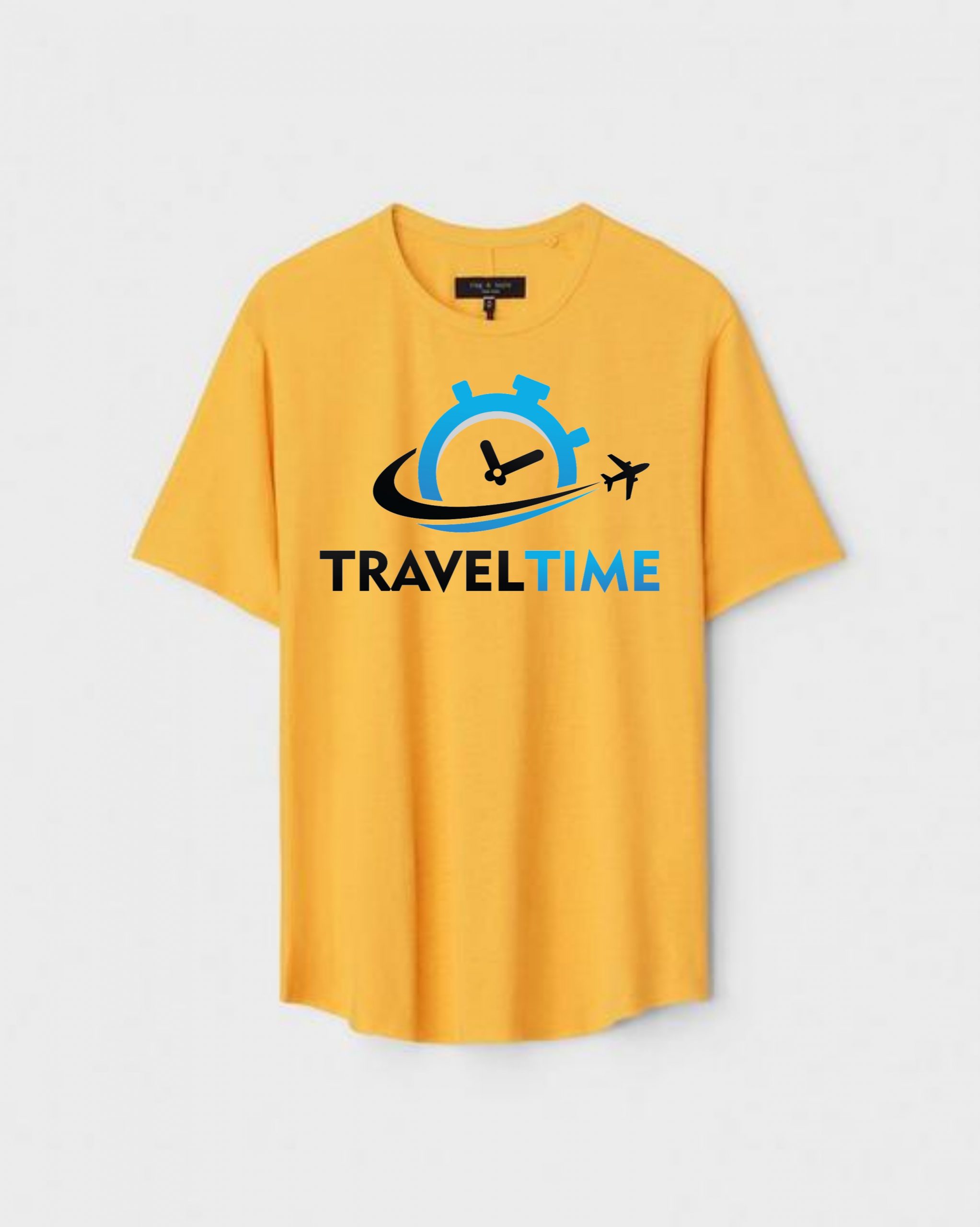 YLW-CTN-A-002-scaled-1.jpg Yellow Unisex Polyster Regular Fit Printed Round Neck T-Shirt - Image 1