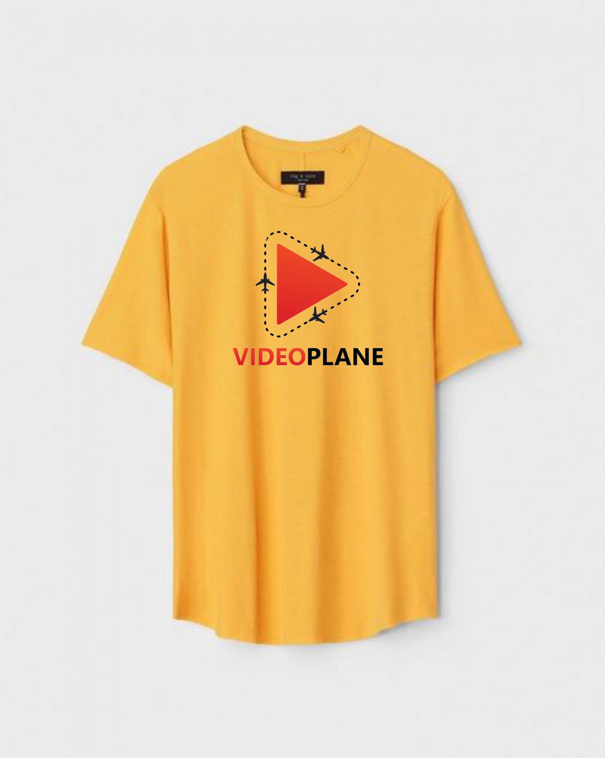 YLW-CTN-A-004-scaled-1.jpg Yellow Unisex Polyster Regular Fit Printed Round Neck T-Shirt - Image 1