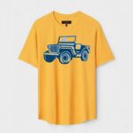 Yellow Unisex Cotton Regular Fit Printed Round Neck T-Shirt