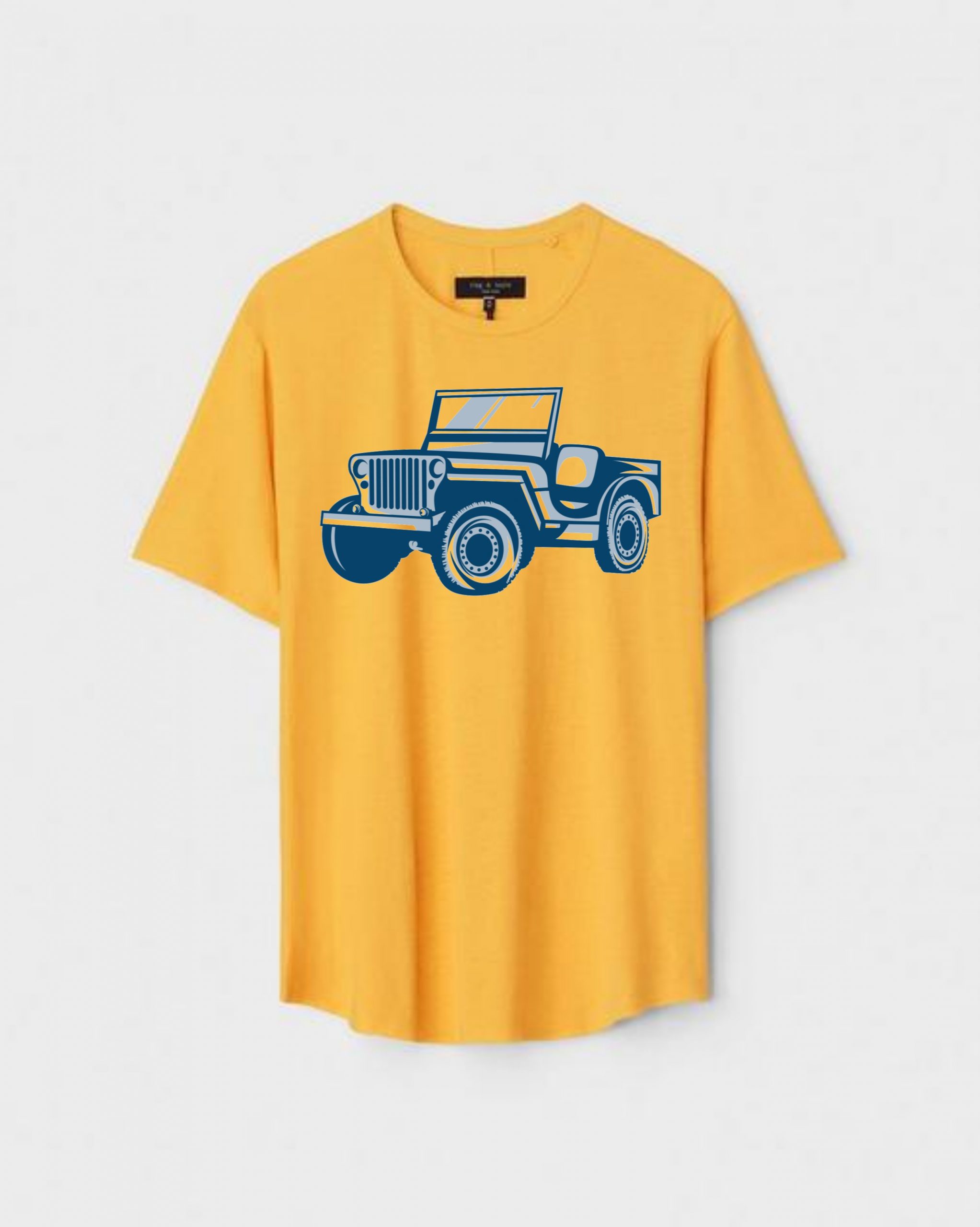 YLW-CTN-A-006-scaled-1.jpg Yellow Unisex Polyster Regular Fit Printed Round Neck T-Shirt - Image 1