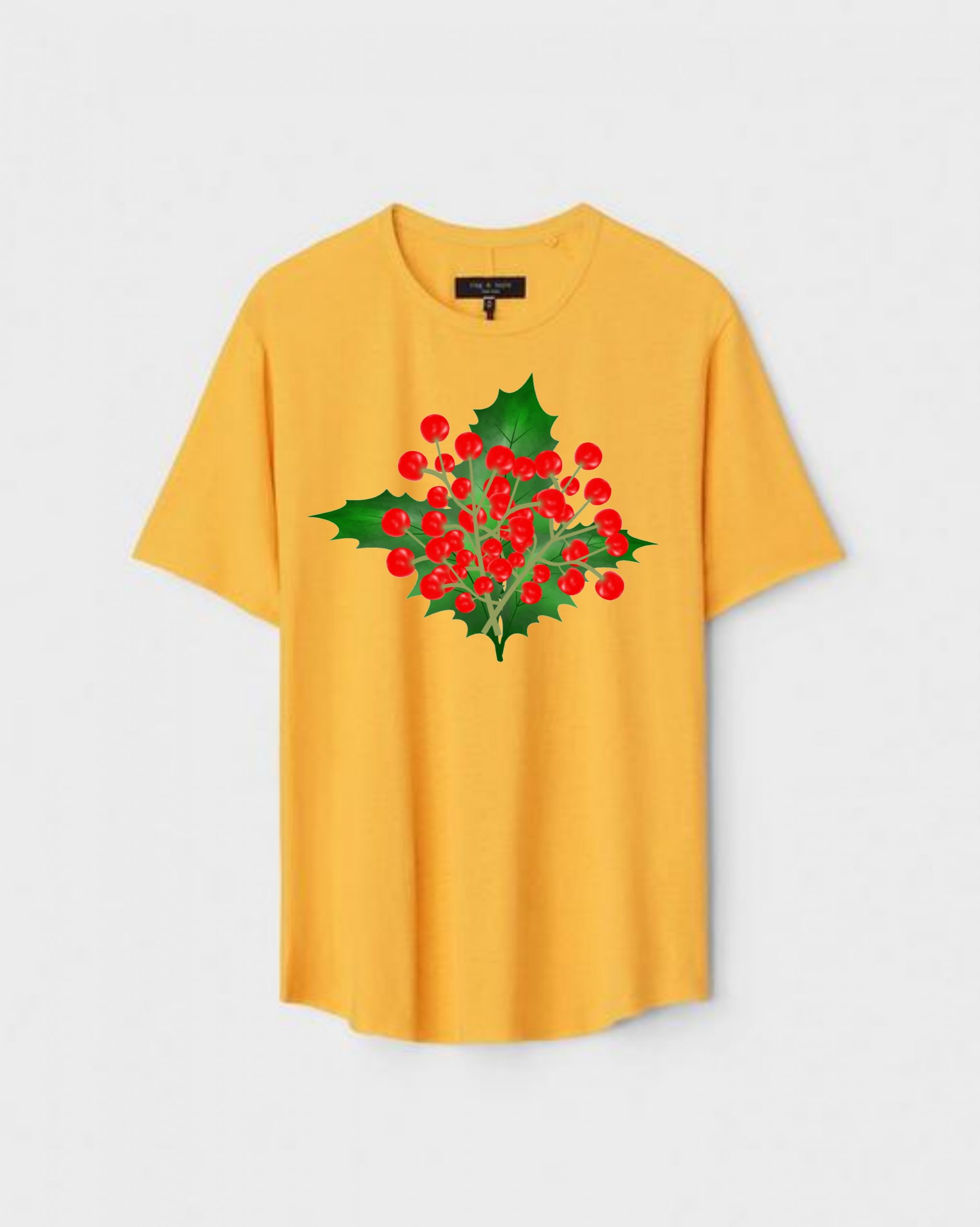 YLW-CTN-B-002-scaled-1.jpg Yellow Unisex Polyster Regular Fit Printed Round Neck T-Shirt - Image 1