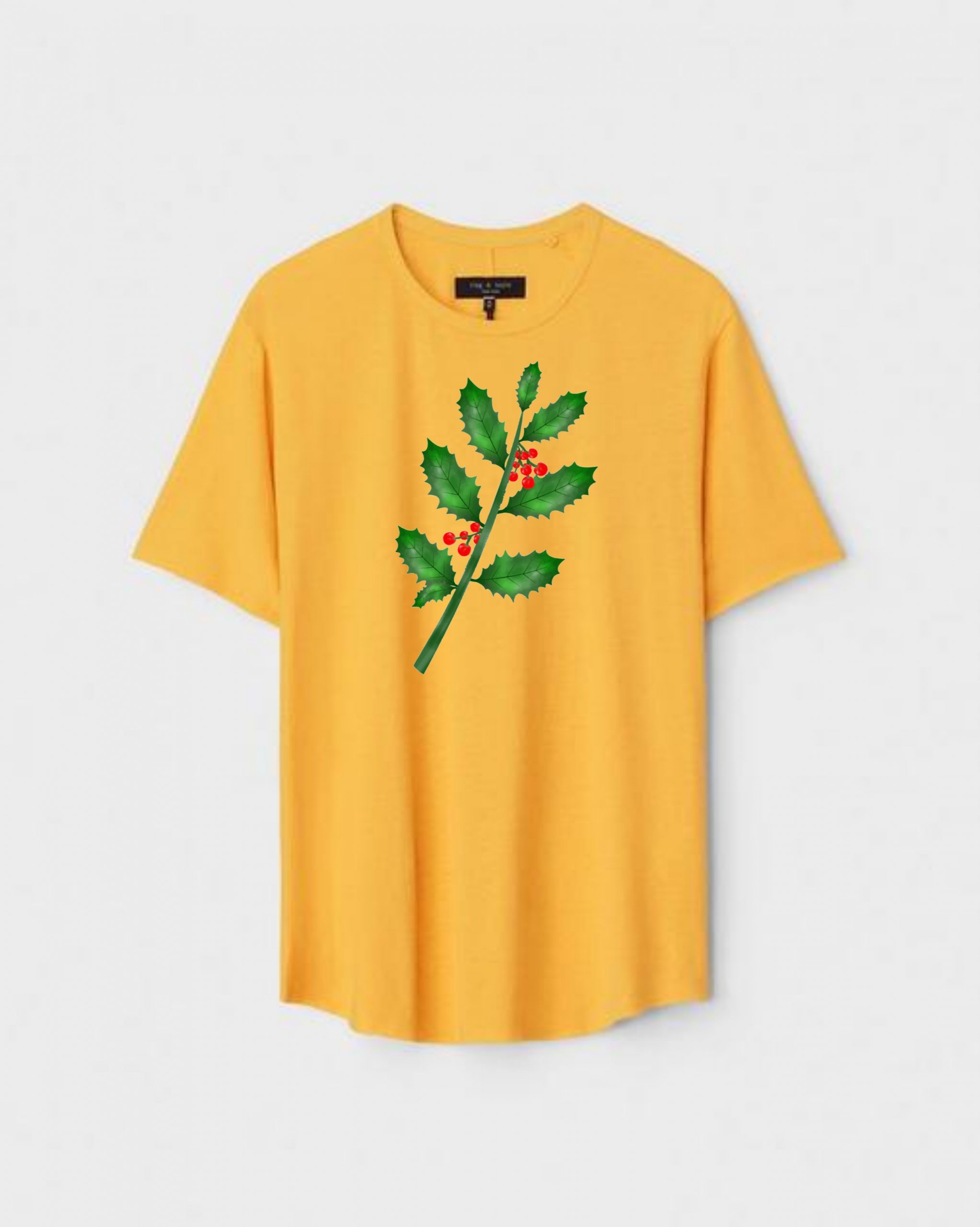 YLW-CTN-B-005-scaled-1.jpg Yellow Unisex Cotton Regular Fit Printed Round Neck T-Shirt - Image 1