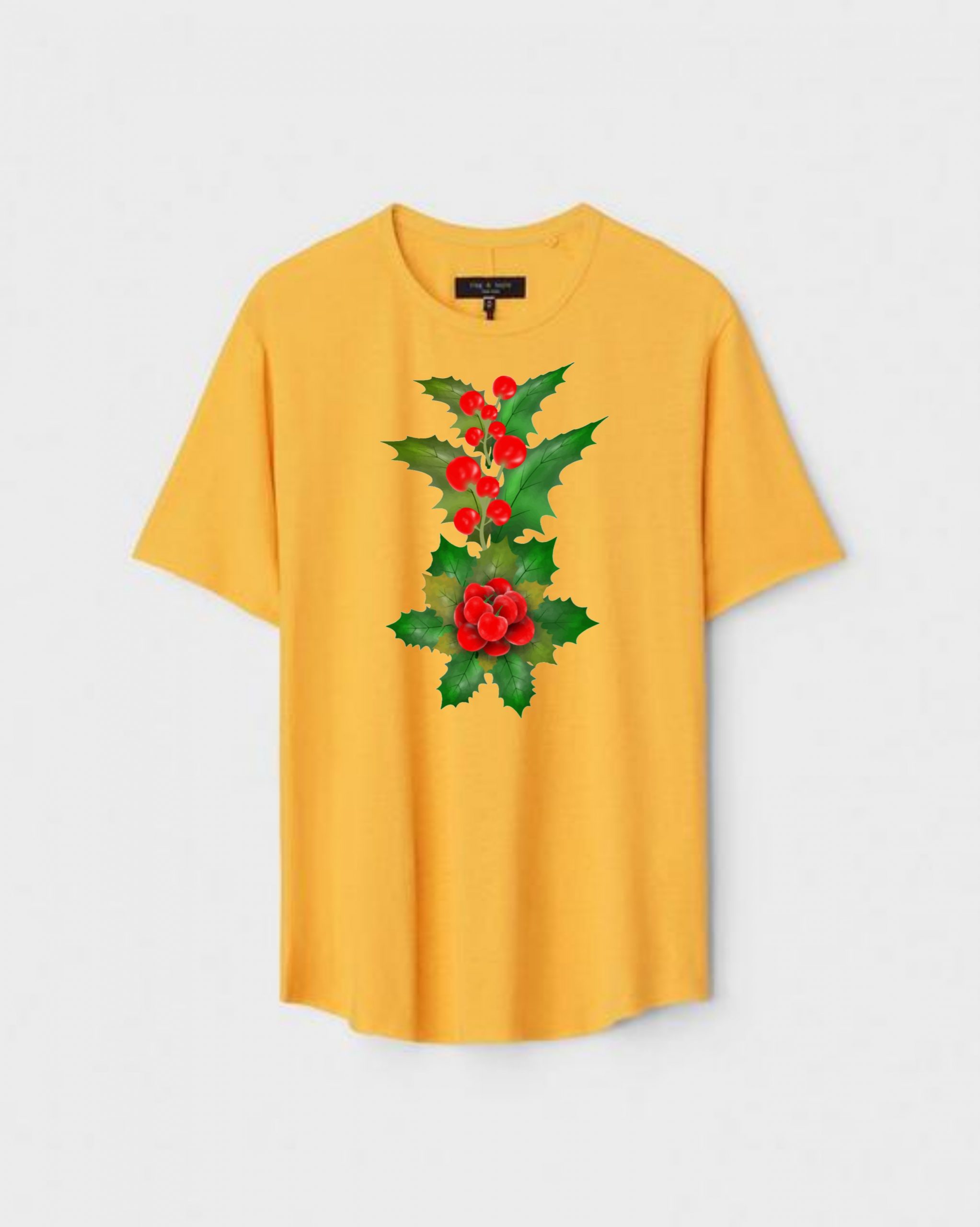 YLW-CTN-B-007-scaled-1.jpg Yellow Unisex Cotton Regular Fit Printed Round Neck T-Shirt - Image 1