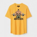 Yellow Unisex DOT KNIT Regular Fit Printed Round Neck T-Shirt